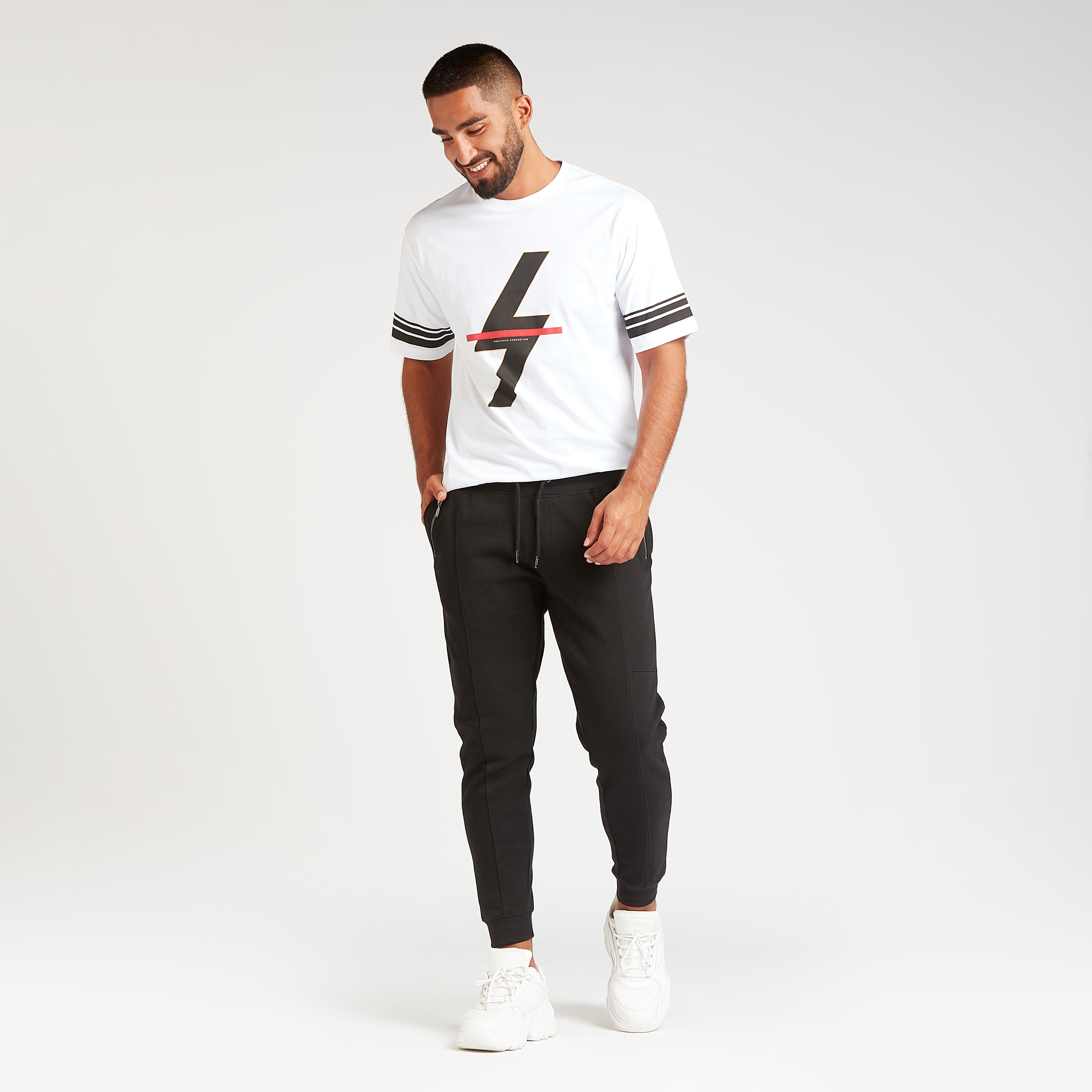 Printed Oversized T-shirt with Crew Neck and Short Sleeves-men-clothing-tshirtsandpolos-tshirts-image-2