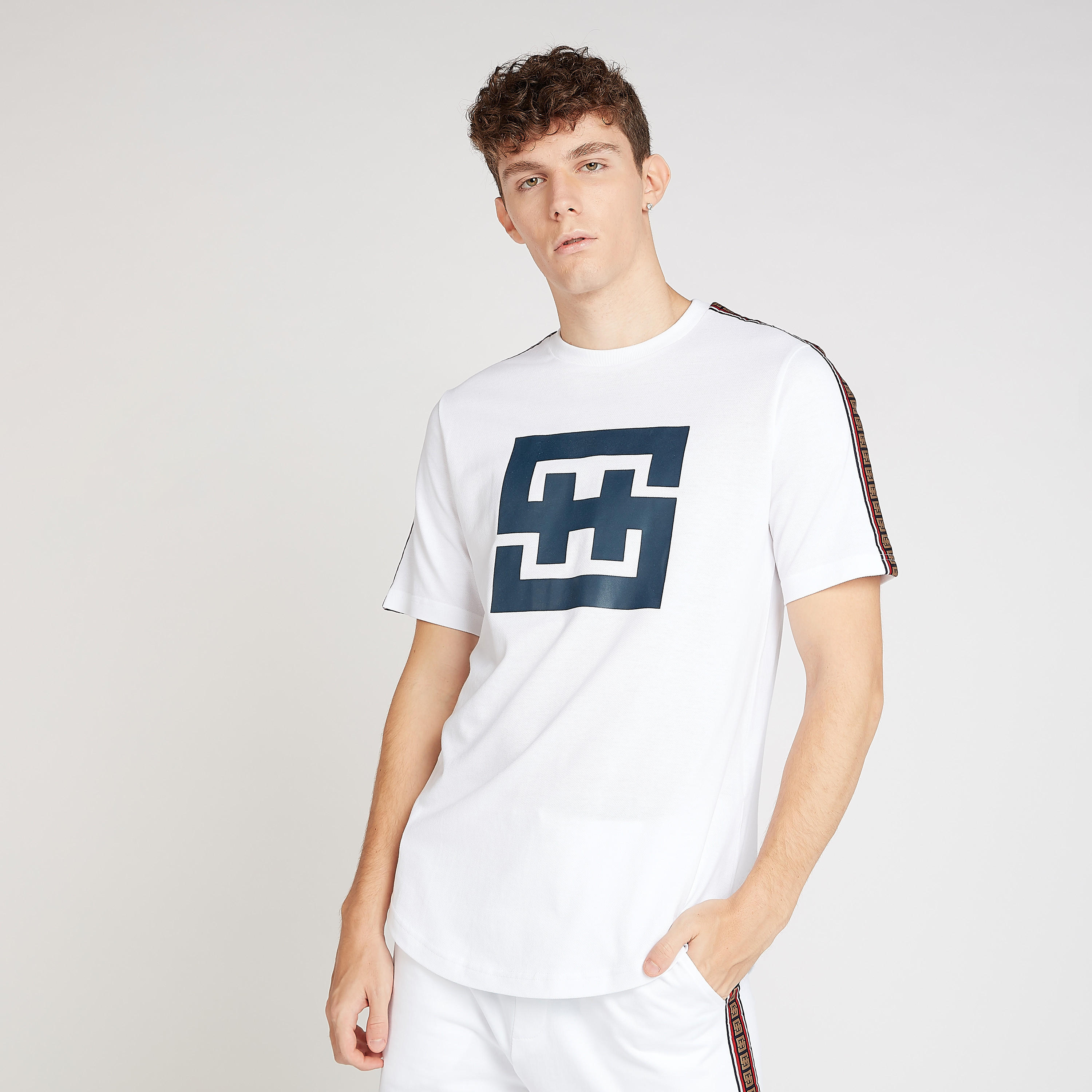 Graphic Print T-shirt with Crew Neck and Short Sleeves-men-clothing-tshirtsandpolos-tshirts-image-1