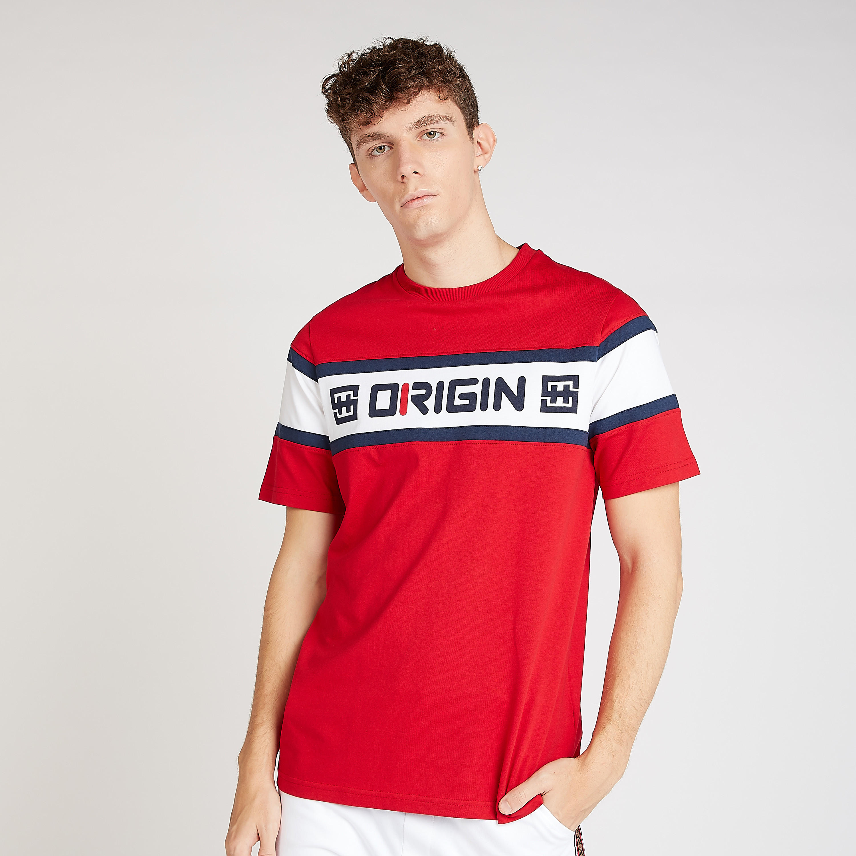 Graphic Print T-shirt with Crew Neck and Short Sleeves-men-clothing-tshirtsandpolos-tshirts-image-1