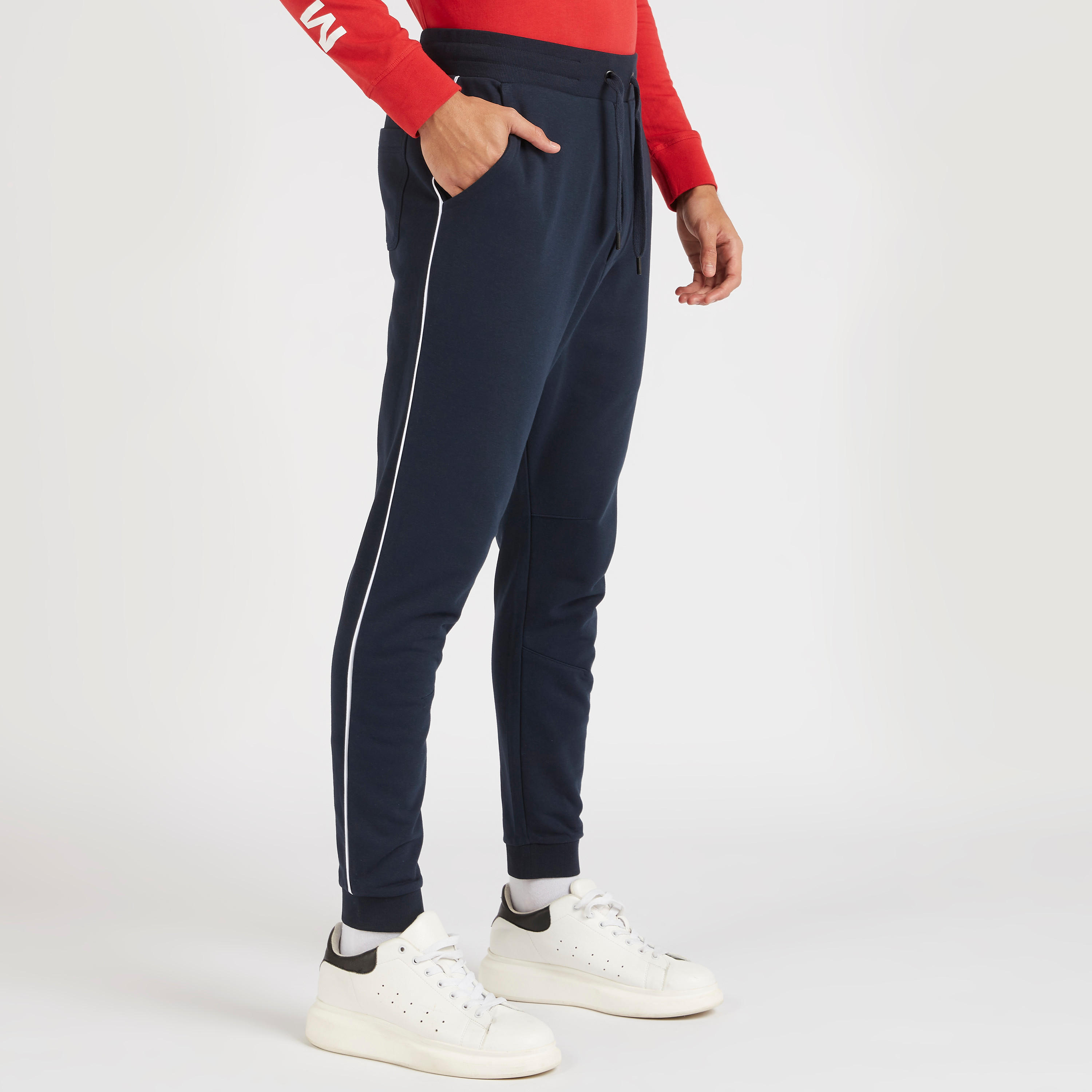 Textured Joggers with Pockets and Drawstring Closure-men-clothing-bottoms-joggers-image-1