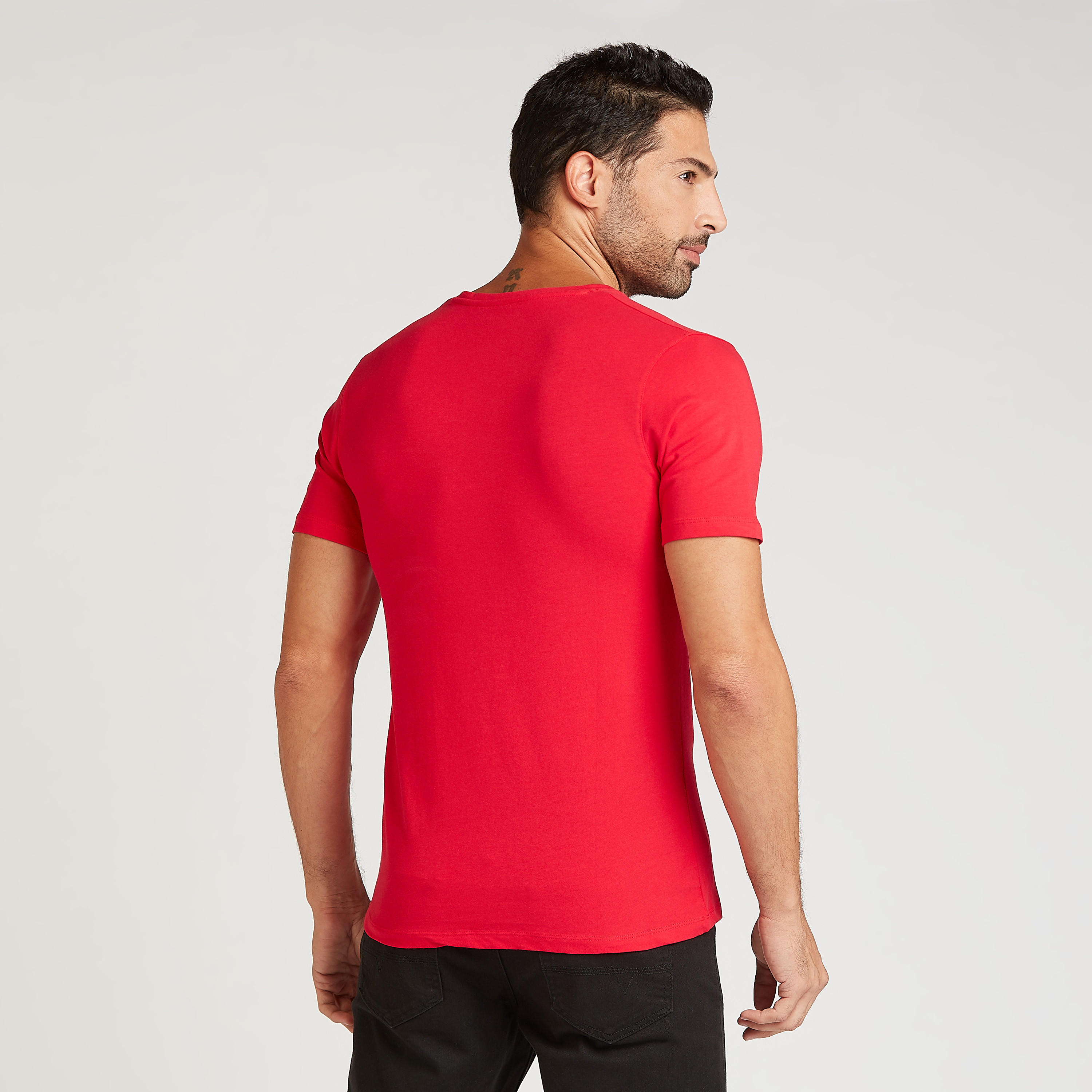 Sustainable Solid V-neck T-shirt with Short Sleeves-men-clothing-tshirtsandpolos-tshirts-image-4