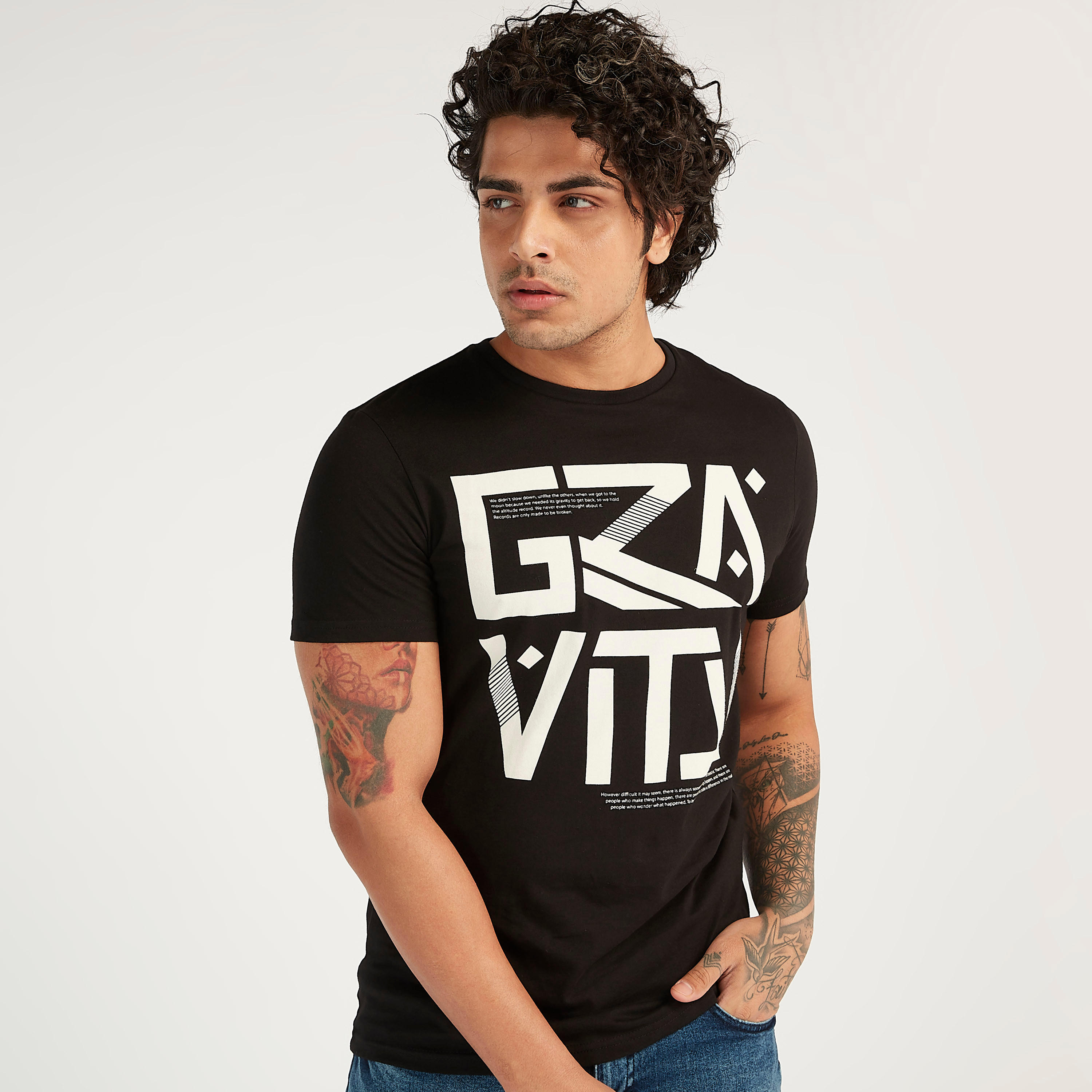 Printed T-shirt with Short Sleeves and Crew Neck-men-clothing-tshirtsandpolos-tshirts-image-1