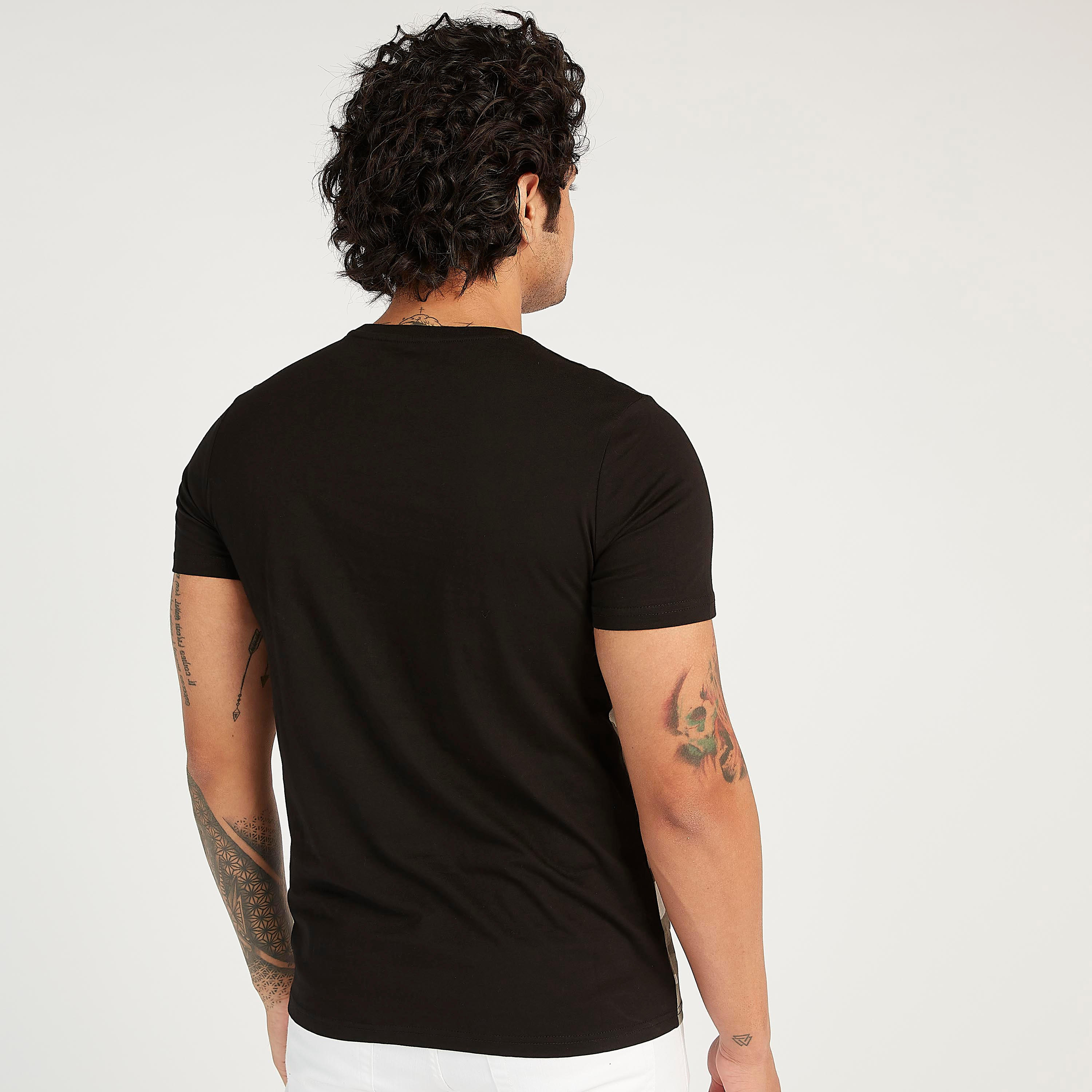 Printed Crew Neck T-shirt with Short Sleeves-men-clothing-tshirtsandpolos-tshirts-image-4