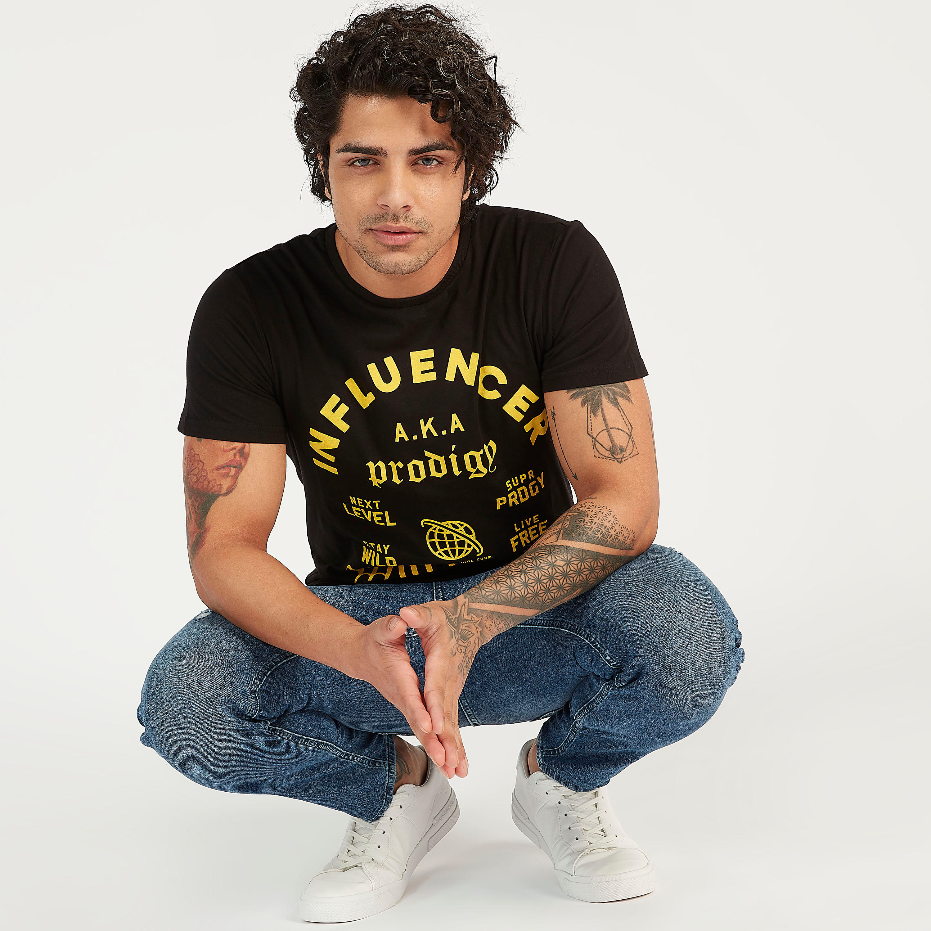 Printed T-shirt with Crew Neck and Short Sleeves-men-clothing-tshirtsandpolos-tshirts-image-3