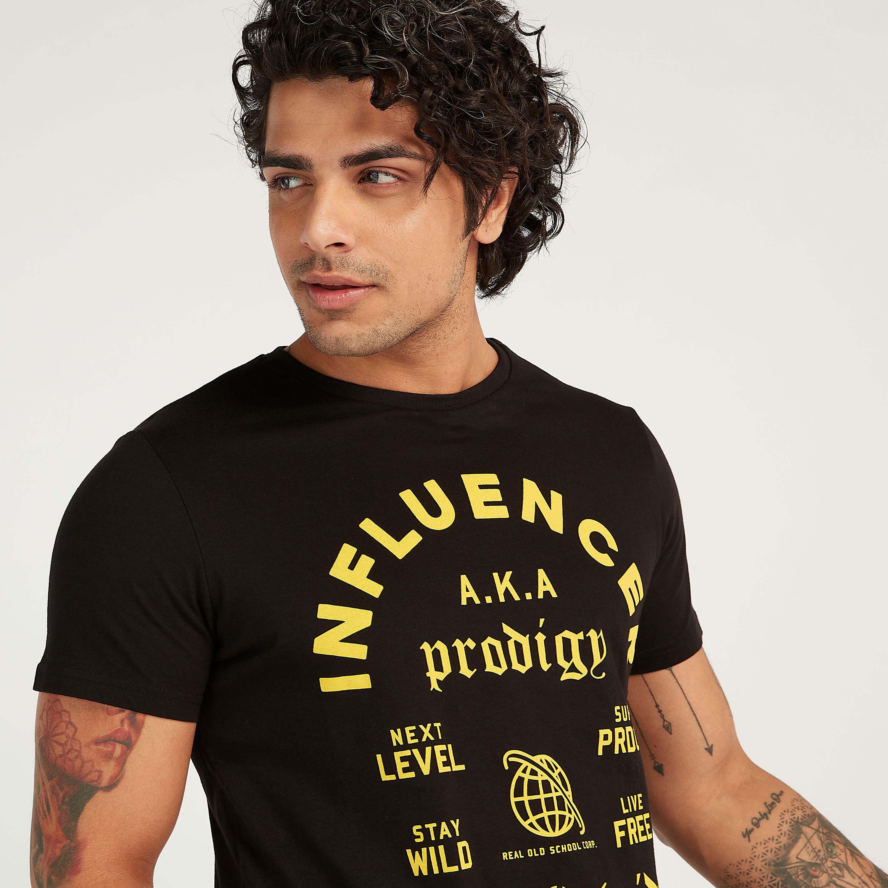 Printed T-shirt with Crew Neck and Short Sleeves-men-clothing-tshirtsandpolos-tshirts-image-4