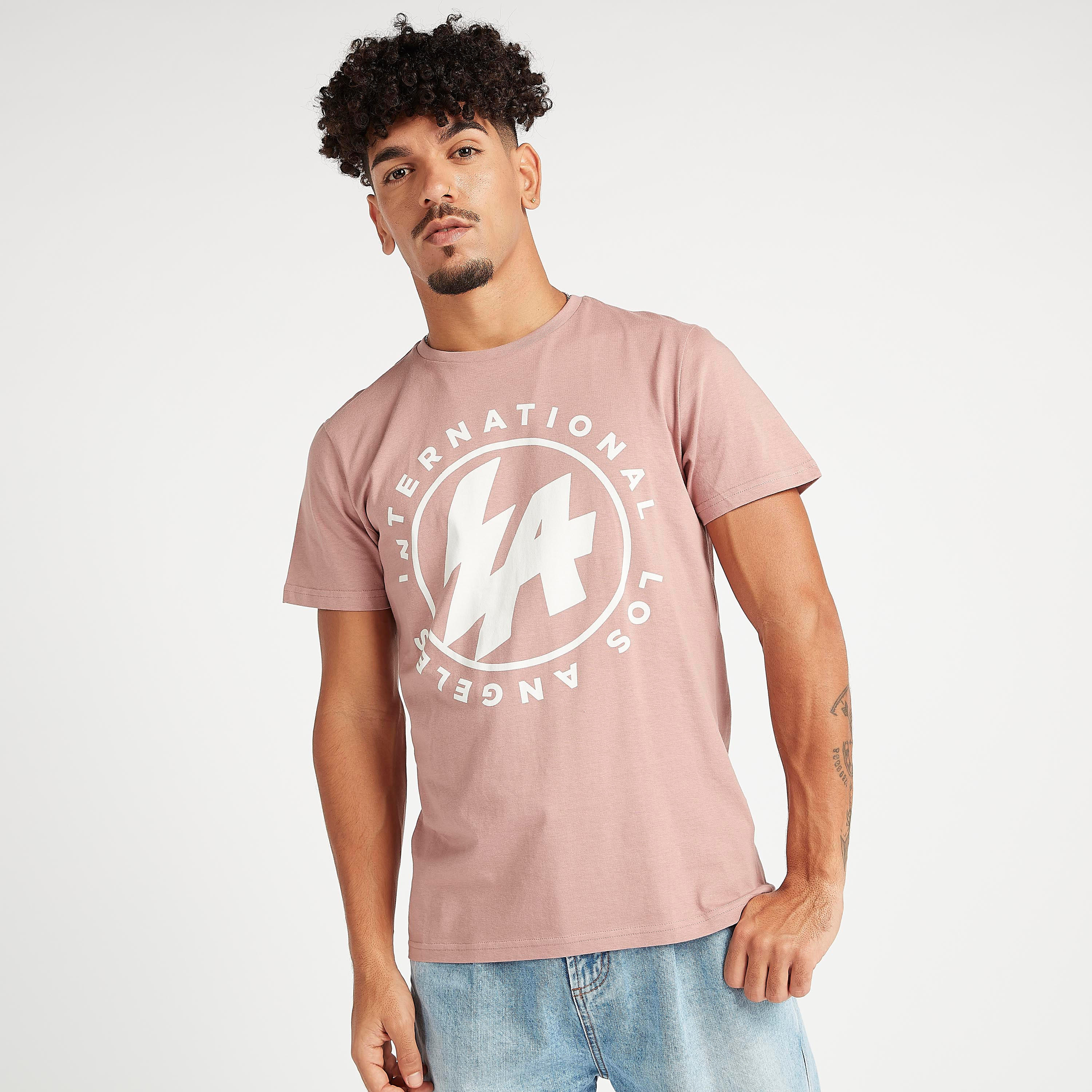 Printed Crew Neck T-shirt with Short Sleeves-men-clothing-tshirtsandpolos-tshirts-image-3