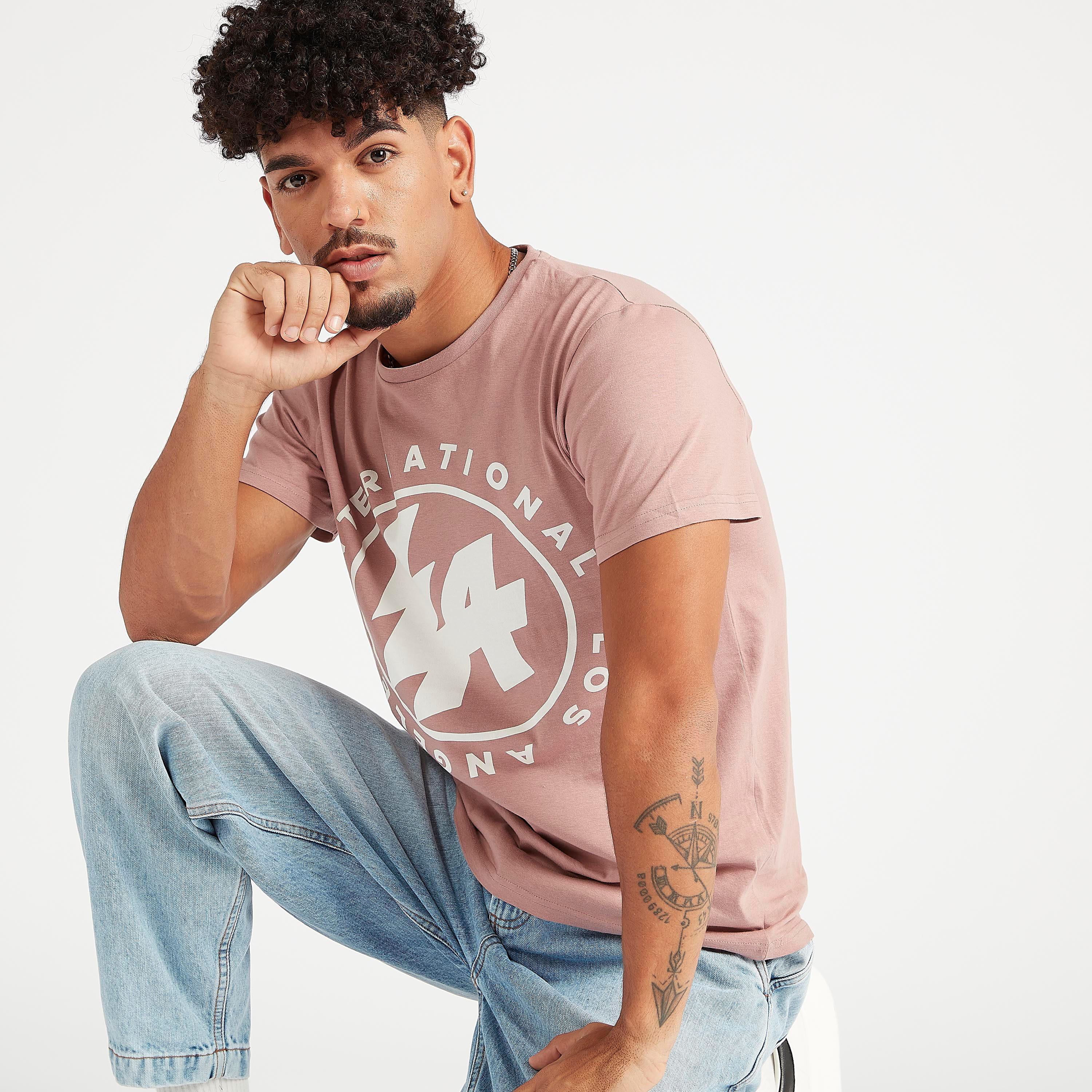 Printed Crew Neck T-shirt with Short Sleeves-men-clothing-tshirtsandpolos-tshirts-image-5