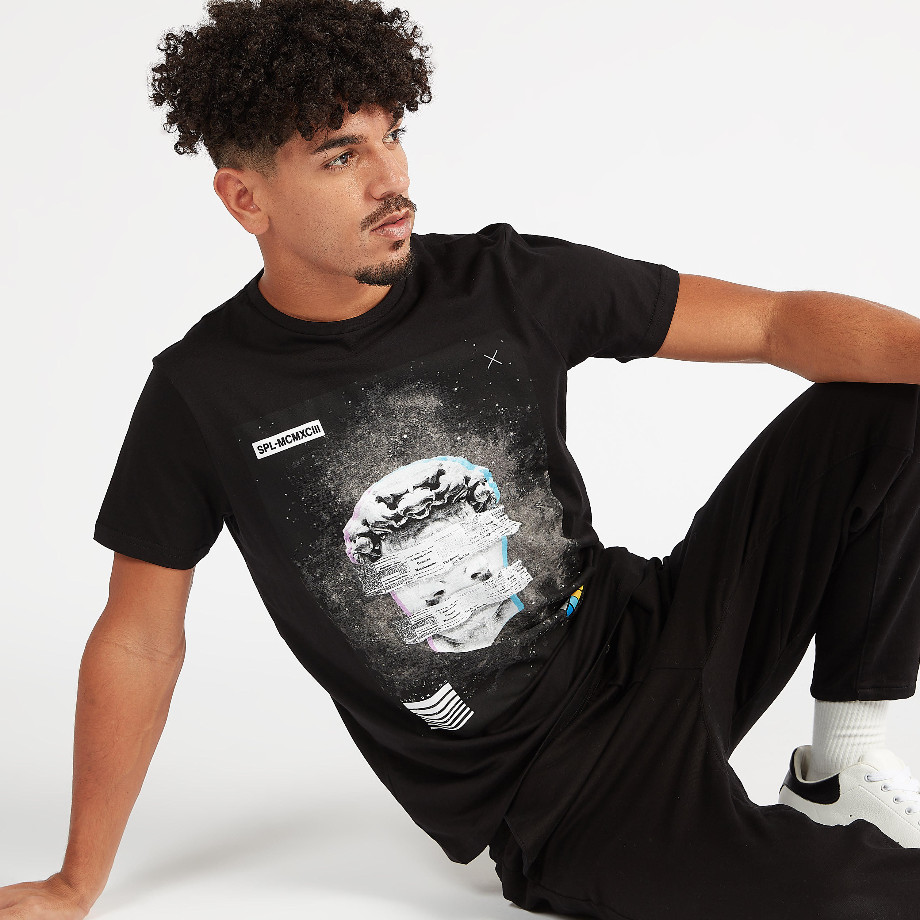 Printed Crew Neck T-shirt with Short Sleeves-men-clothing-tshirtsandpolos-tshirts-image-1