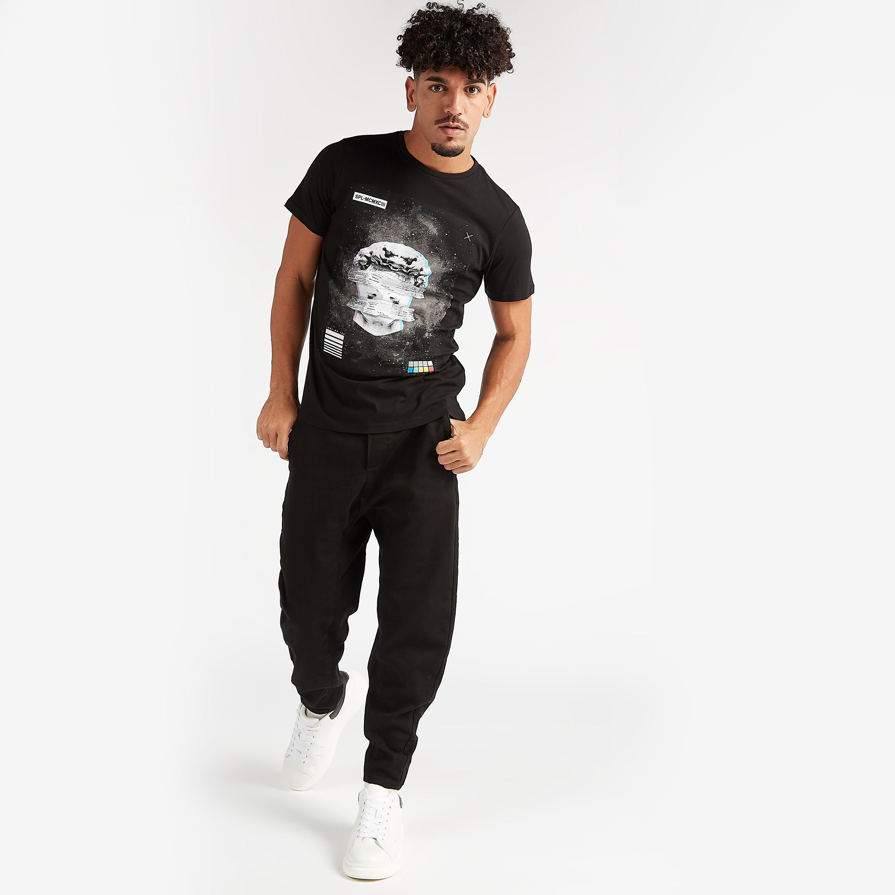 Printed Crew Neck T-shirt with Short Sleeves-men-clothing-tshirtsandpolos-tshirts-image-2