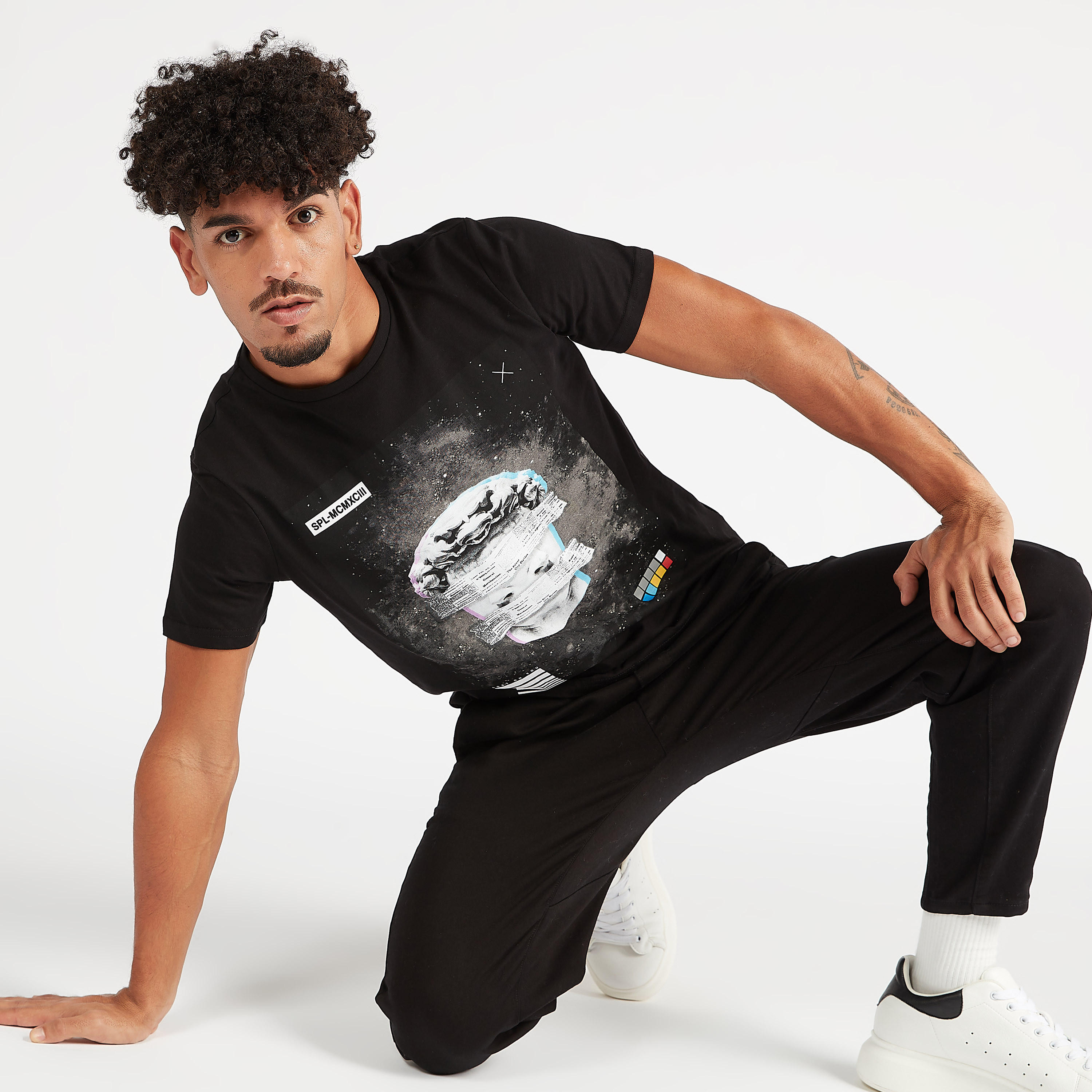 Printed Crew Neck T-shirt with Short Sleeves-men-clothing-tshirtsandpolos-tshirts-image-5