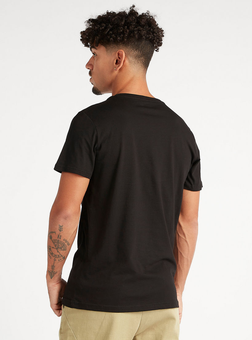 Graphic Print Crew Neck T-shirt with Short Sleeves-men-clothing-tshirtsandpolos-tshirts-image-4