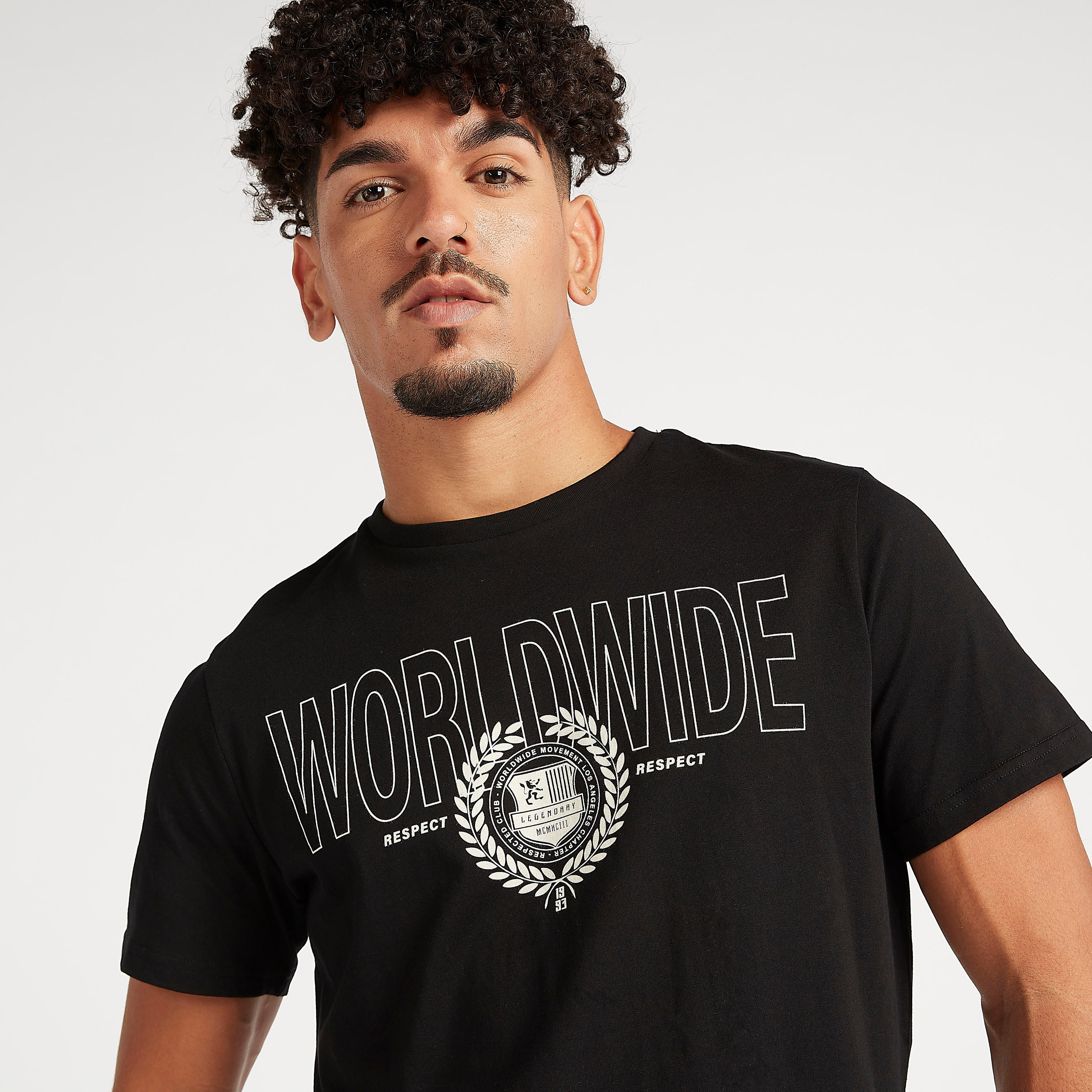 Printed Crew Neck T-shirt with Short Sleeves-men-clothing-tshirtsandpolos-tshirts-image-1