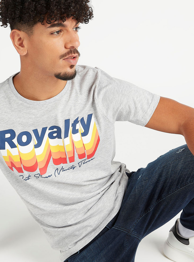 Slim Fit Graphic Print Crew Neck T-shirt with Short Sleeves-men-clothing-tshirtsandpolos-tshirts-image-1