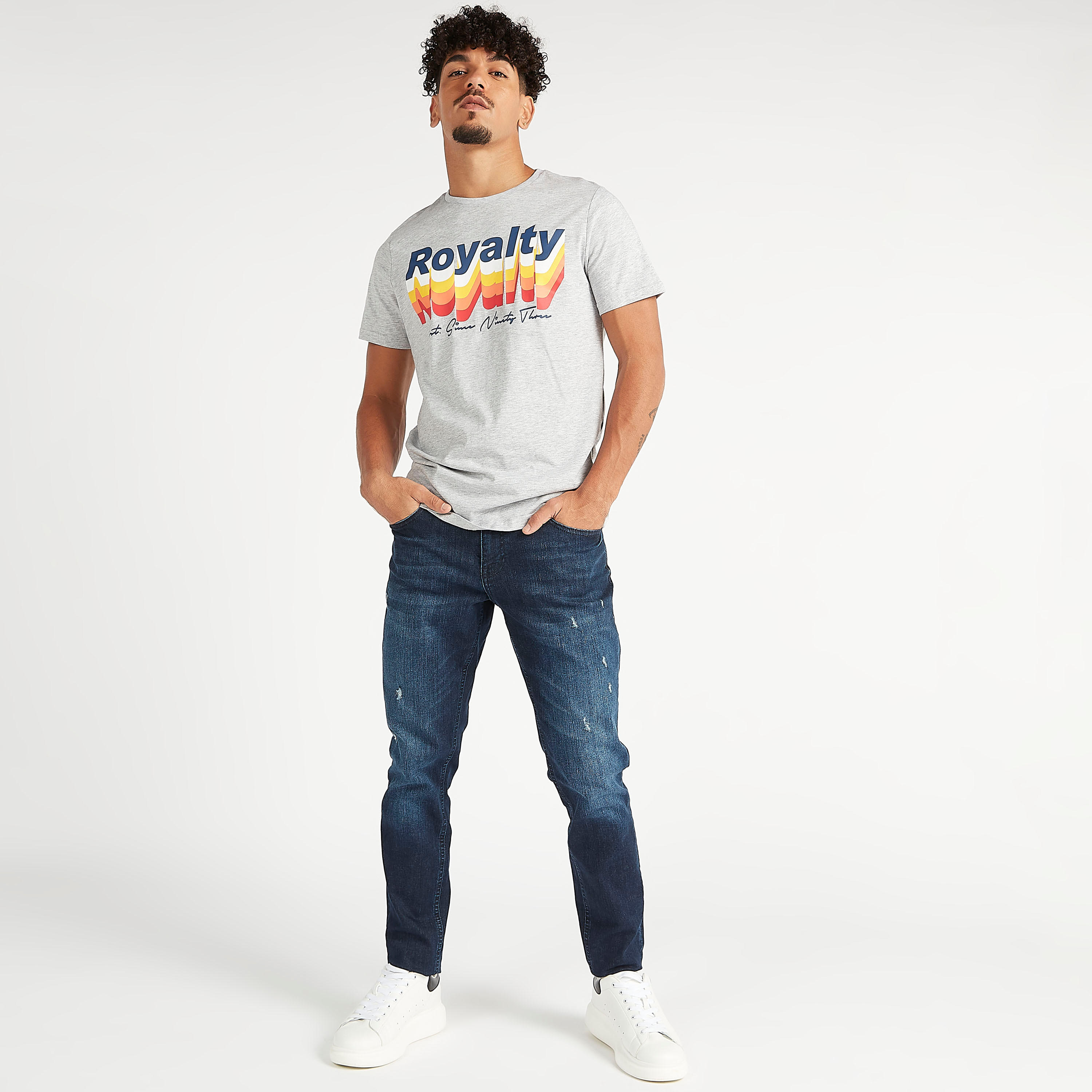 Slim Fit Graphic Print Crew Neck T-shirt with Short Sleeves-men-clothing-tshirtsandpolos-tshirts-image-2