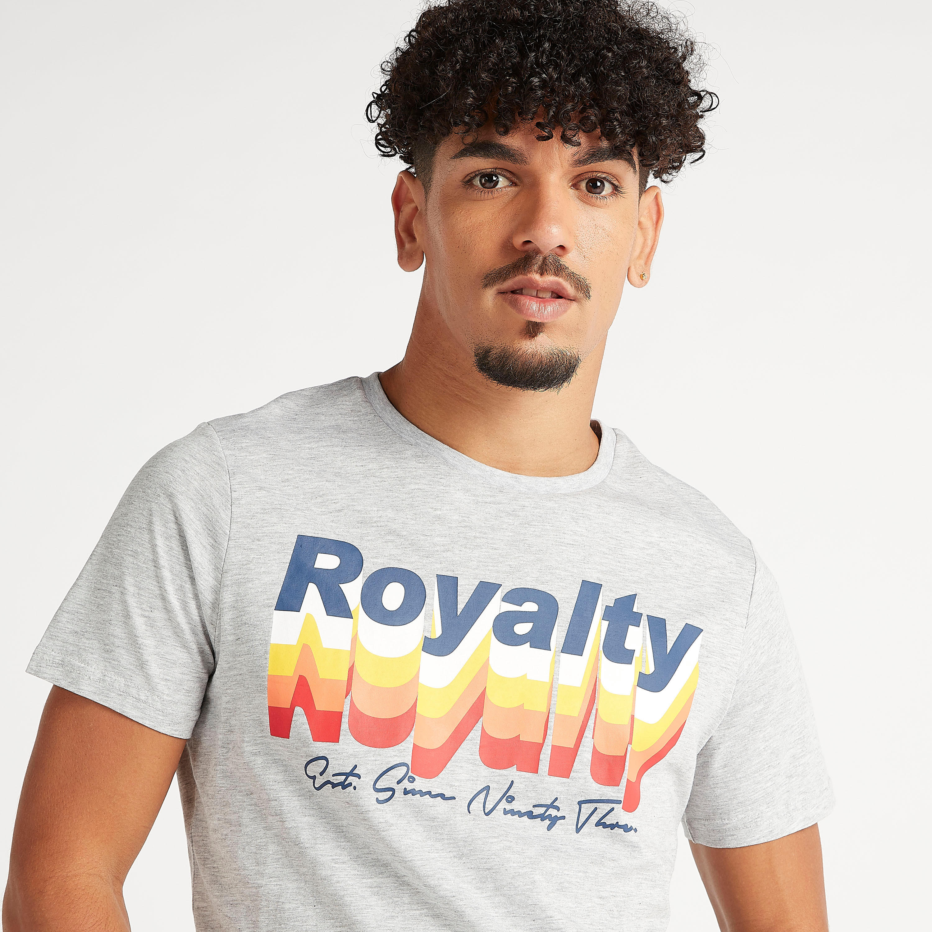 Slim Fit Graphic Print Crew Neck T-shirt with Short Sleeves-men-clothing-tshirtsandpolos-tshirts-image-3