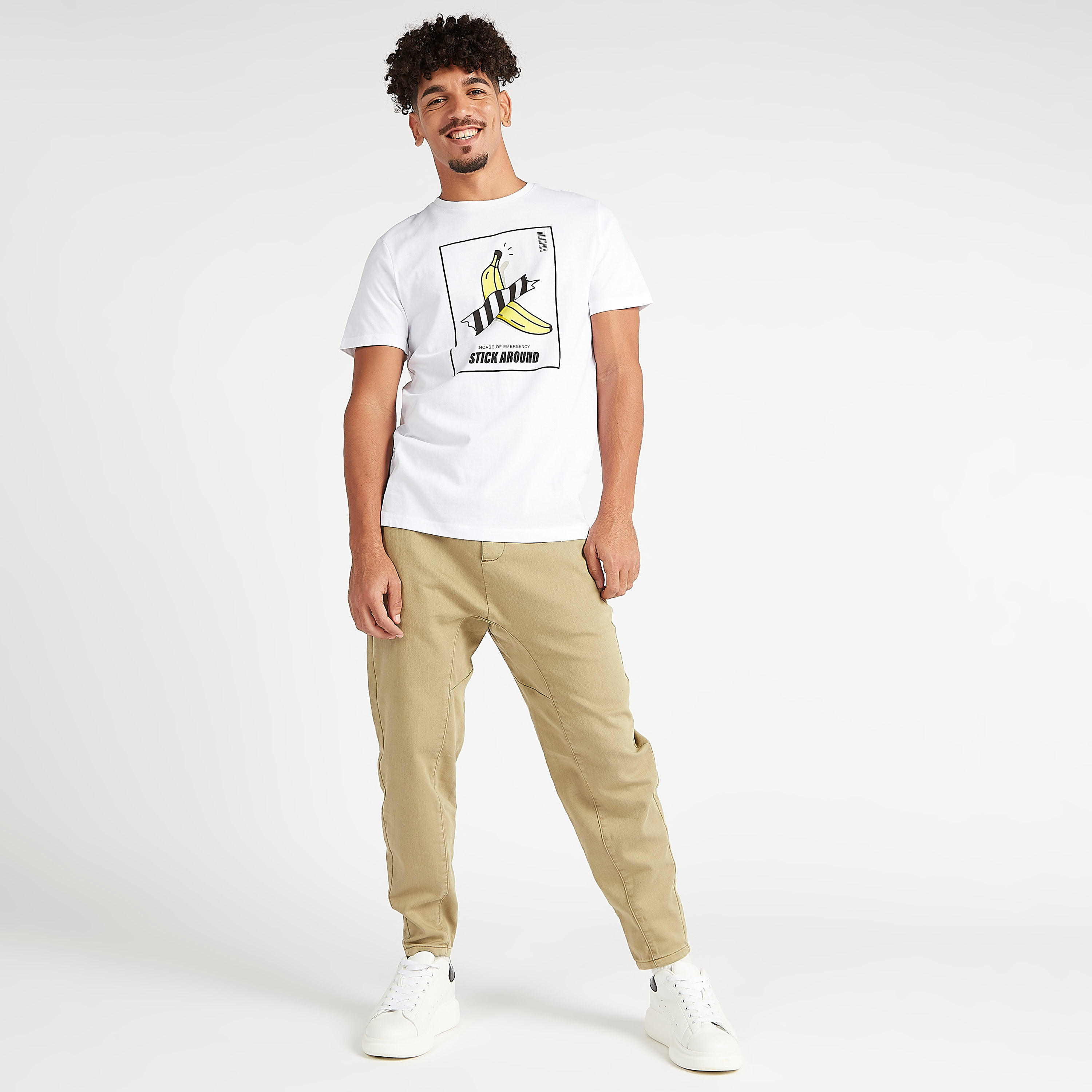 Printed Crew Neck T-shirt with Short Sleeves-men-clothing-tshirtsandpolos-tshirts-image-5