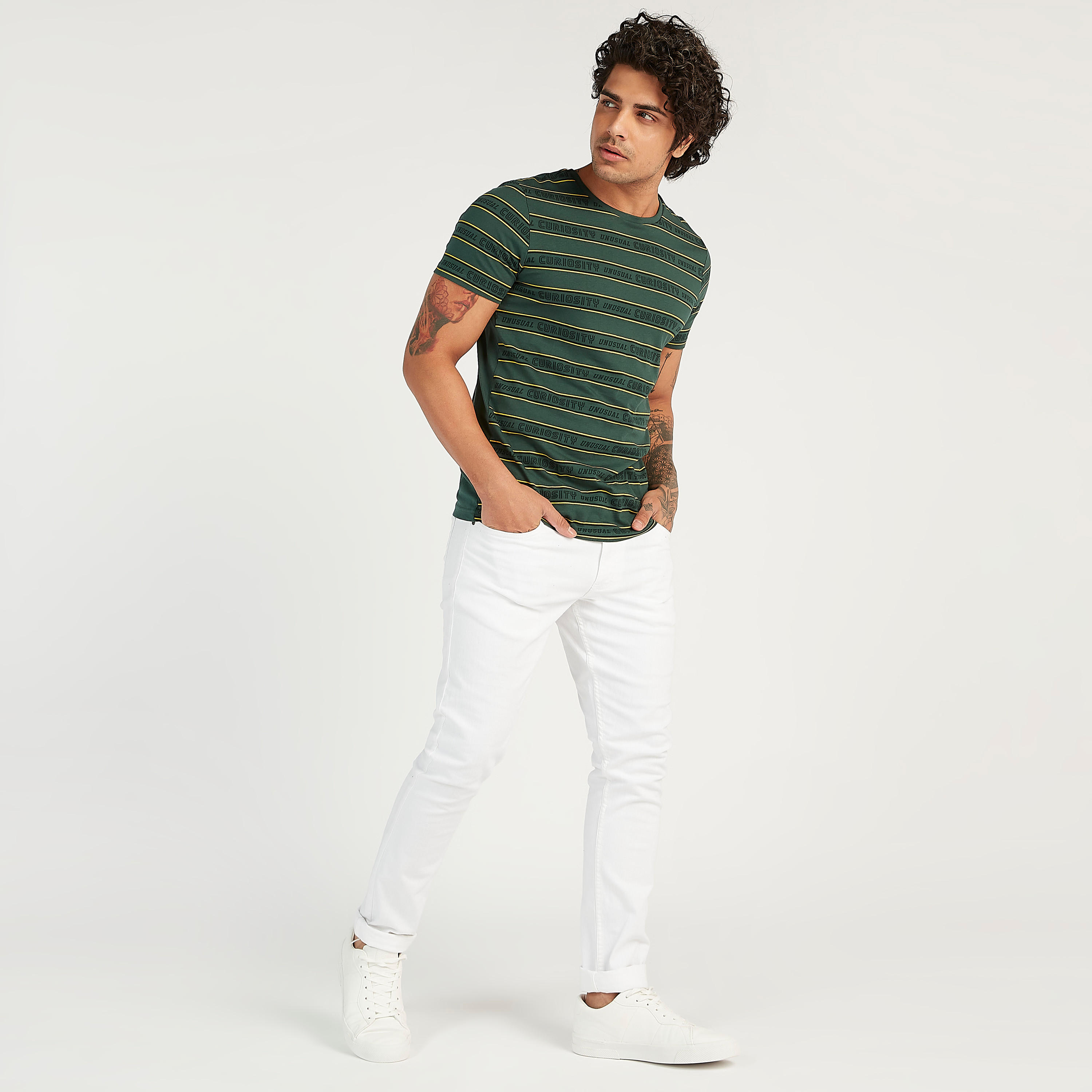 Striped Crew Neck T-shirt with Short Sleeves-men-clothing-tshirtsandpolos-tshirts-image-2