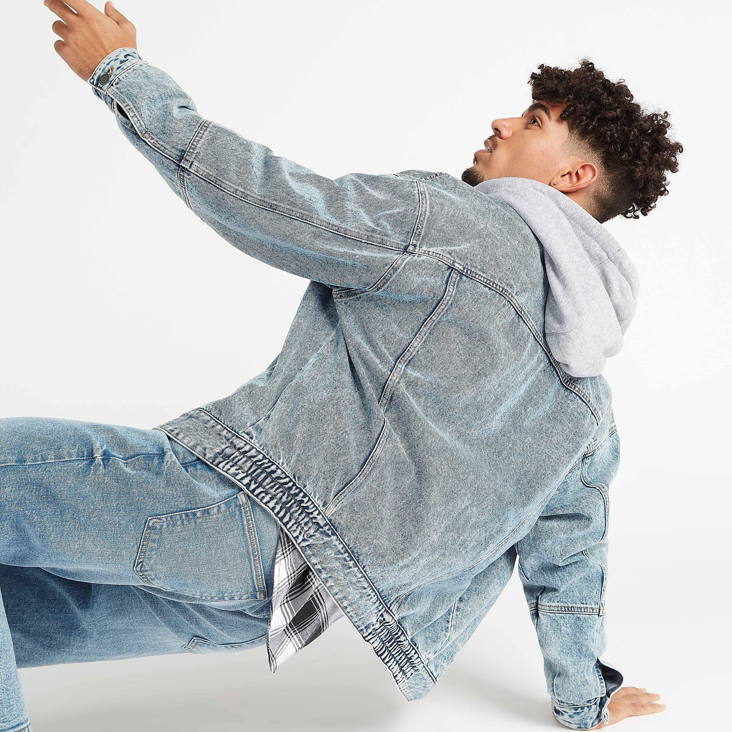Sustainable Denim Hooded Jacket with Long Sleeves and Pockets-men-clothing-jacketsandblazers-jackets-image-2