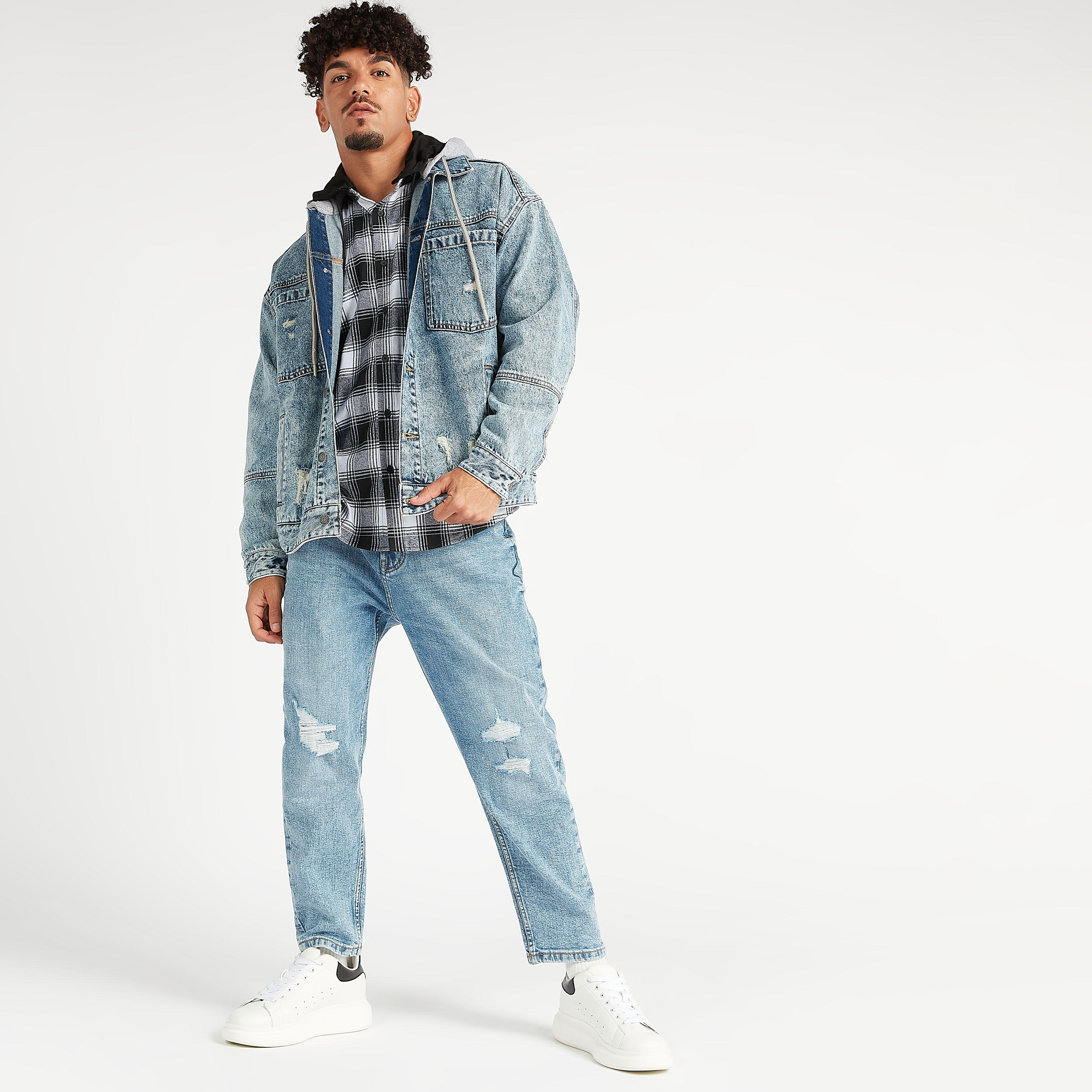 Sustainable Denim Hooded Jacket with Long Sleeves and Pockets-men-clothing-jacketsandblazers-jackets-image-3