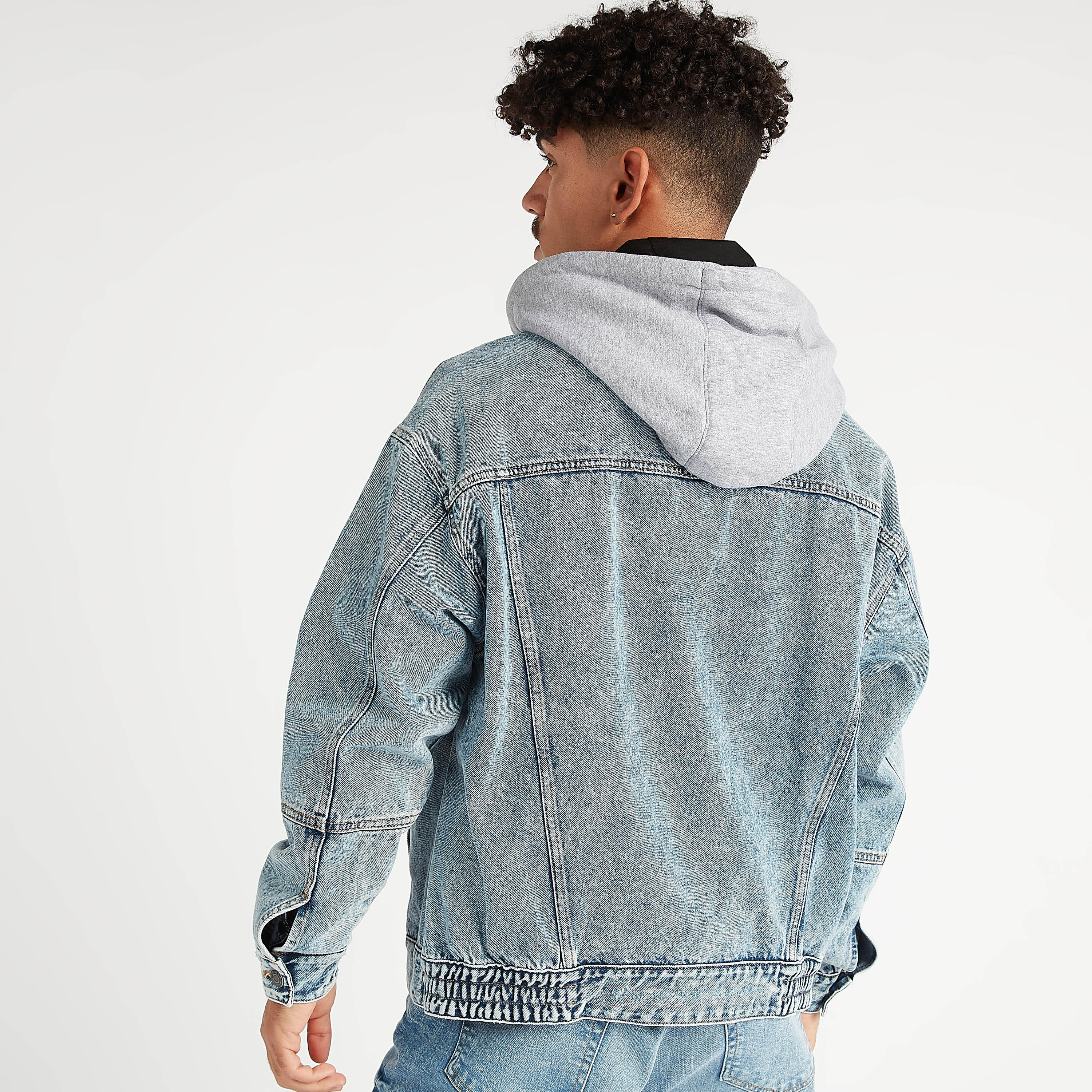 Sustainable Denim Hooded Jacket with Long Sleeves and Pockets-men-clothing-jacketsandblazers-jackets-image-6