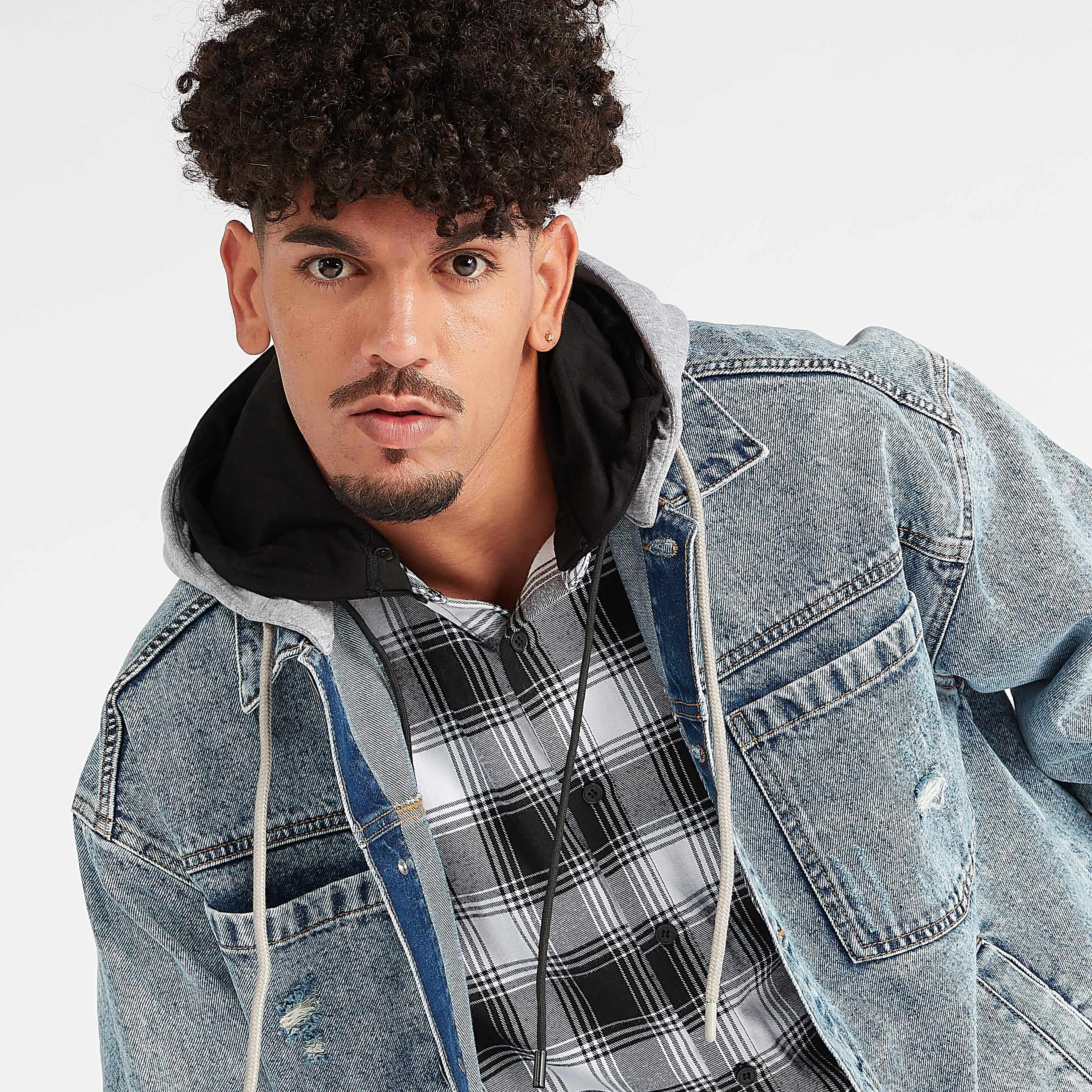 Sustainable Denim Hooded Jacket with Long Sleeves and Pockets-men-clothing-jacketsandblazers-jackets-image-7