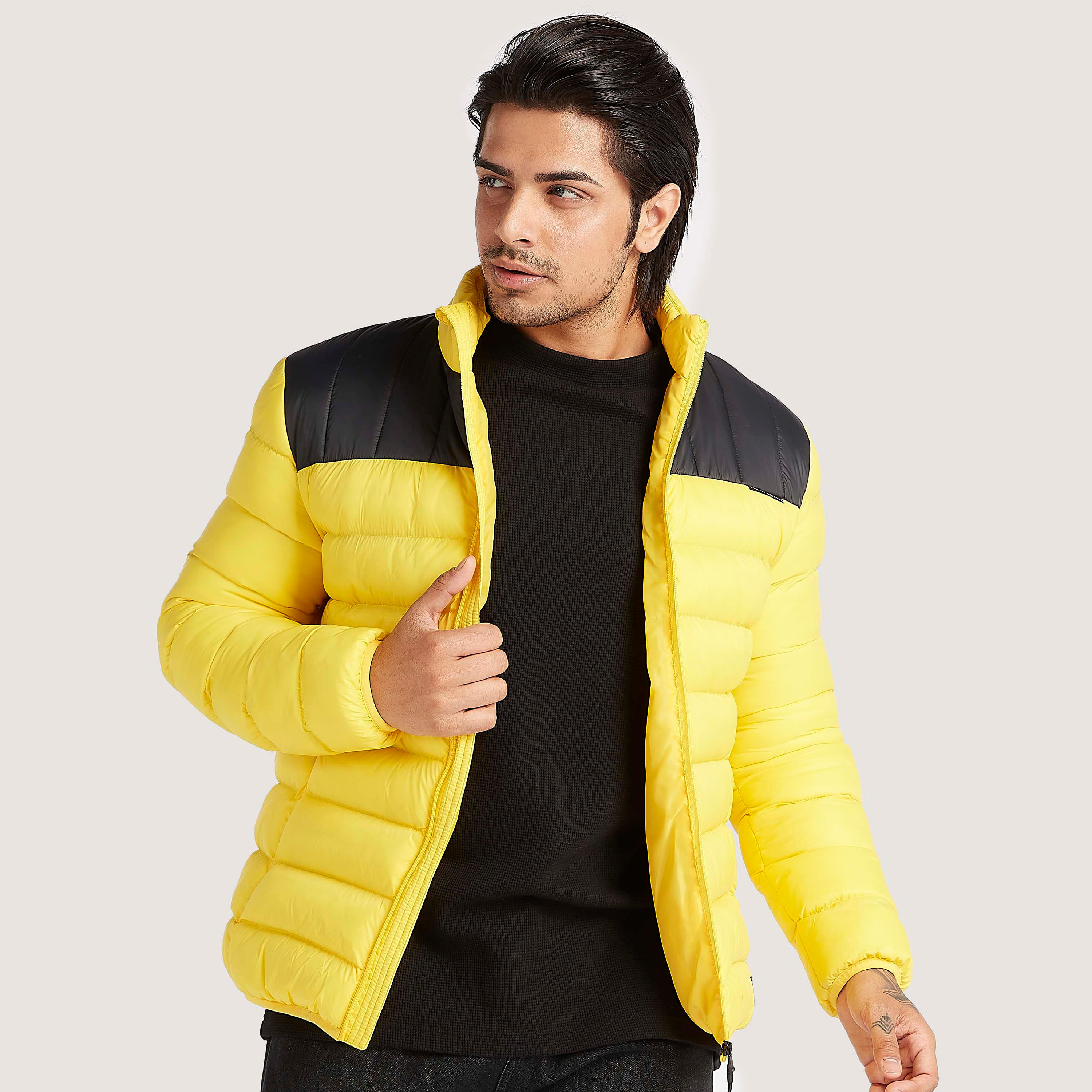 Quilted Bomber Jacket with Zip Closure and Long Sleeves-men-clothing-jacketsandblazers-jackets-image-1