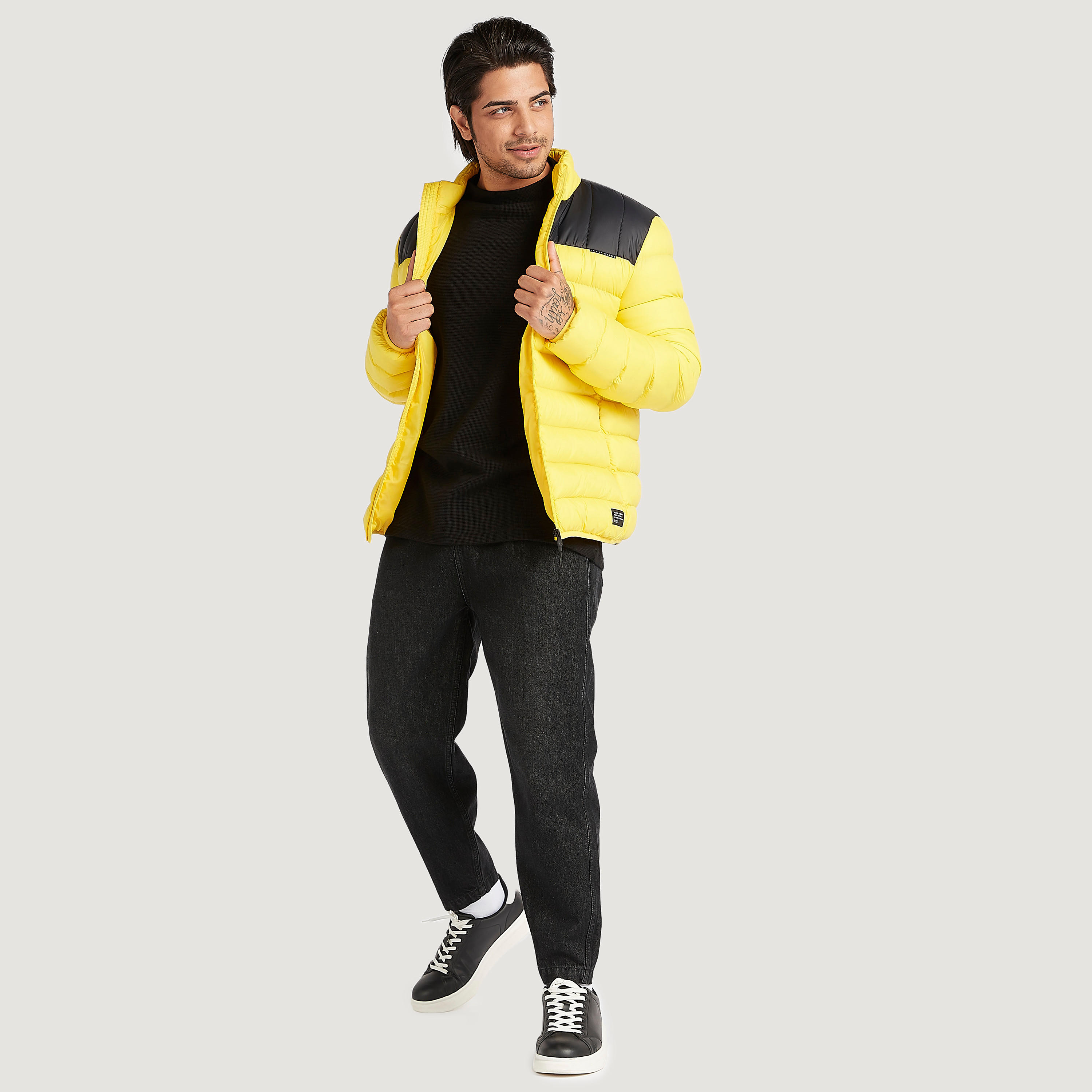 Quilted Bomber Jacket with Zip Closure and Long Sleeves-men-clothing-jacketsandblazers-jackets-image-2