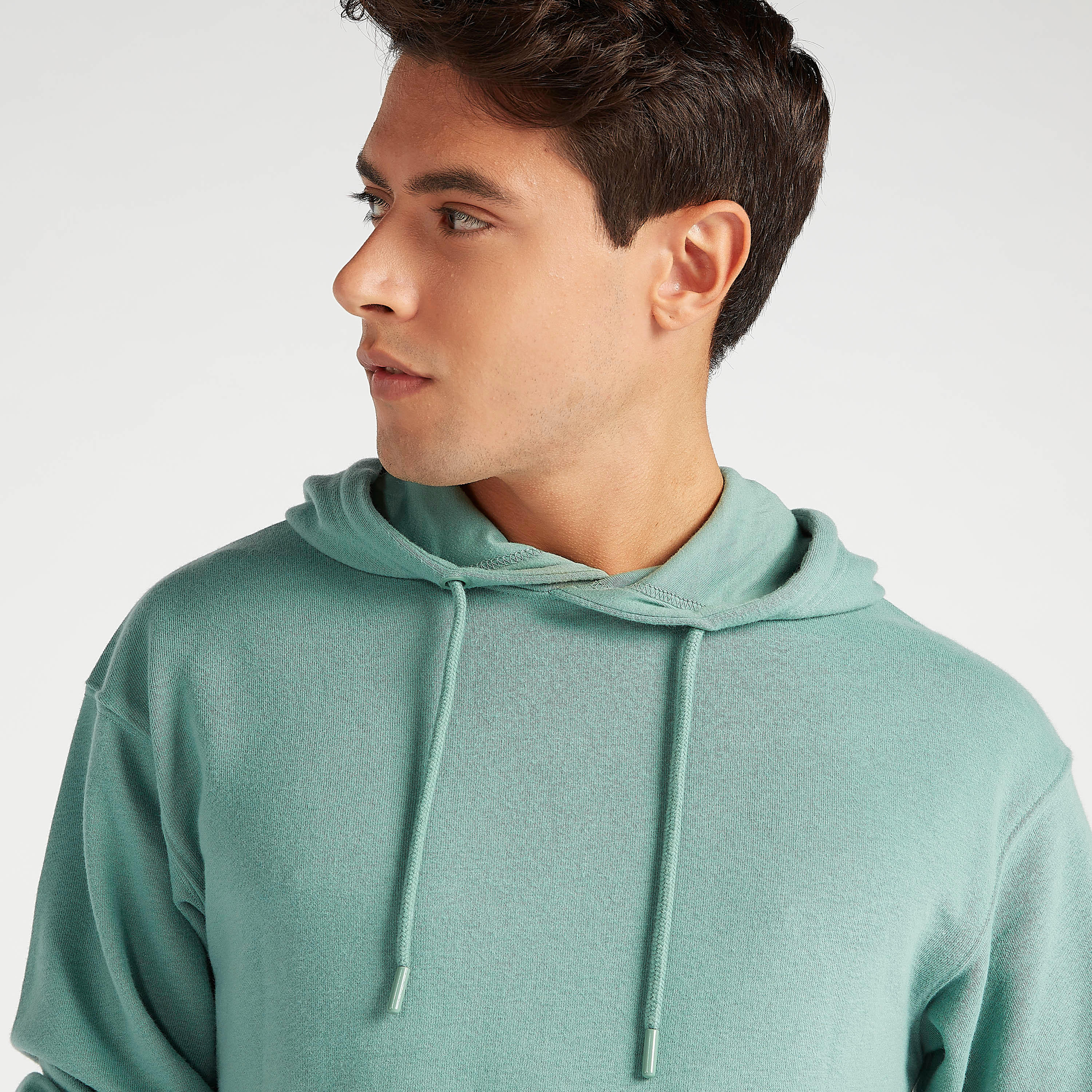 Sustainable Solid Hoodie with Long Sleeves and Kangaroo Pockets-men-winterwear-hoodiesandsweatshirts-image-5