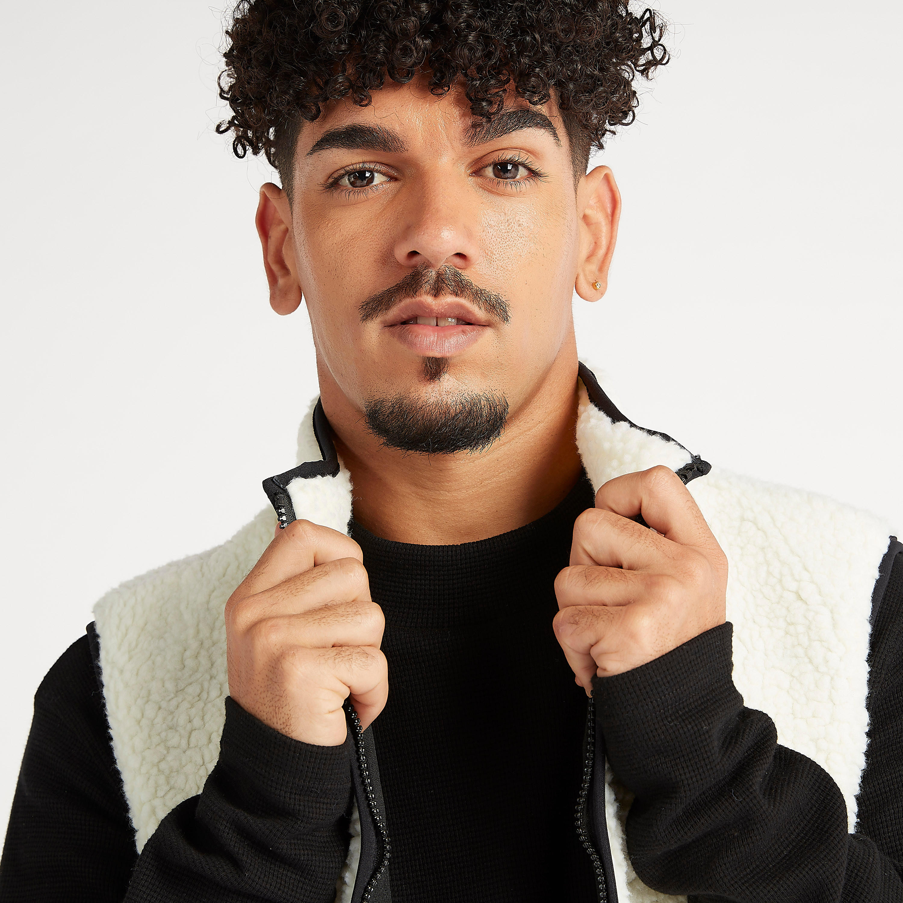 جاكيت فرو إصطناعي بارز الملمس دون أكمام مع جيوب وسحّاب إغلاق-men-clothing-jacketsandblazers-jackets-image-5