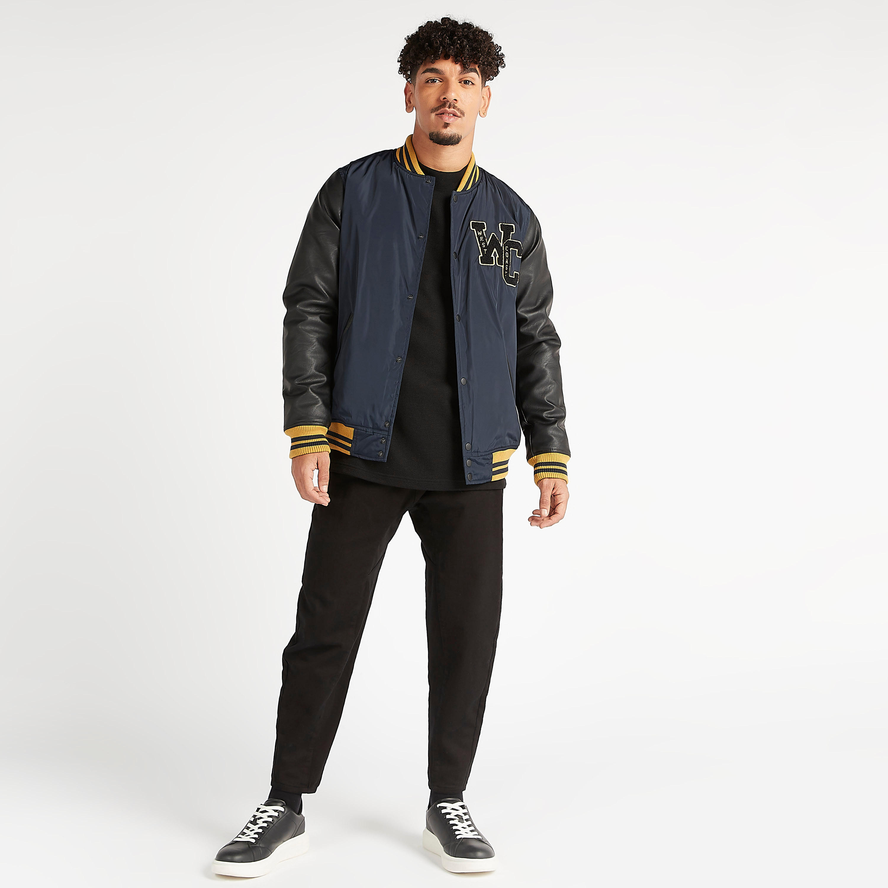 Varsity Jacket with Long Sleeves and Button Closure-men-clothing-jacketsandblazers-jackets-image-2