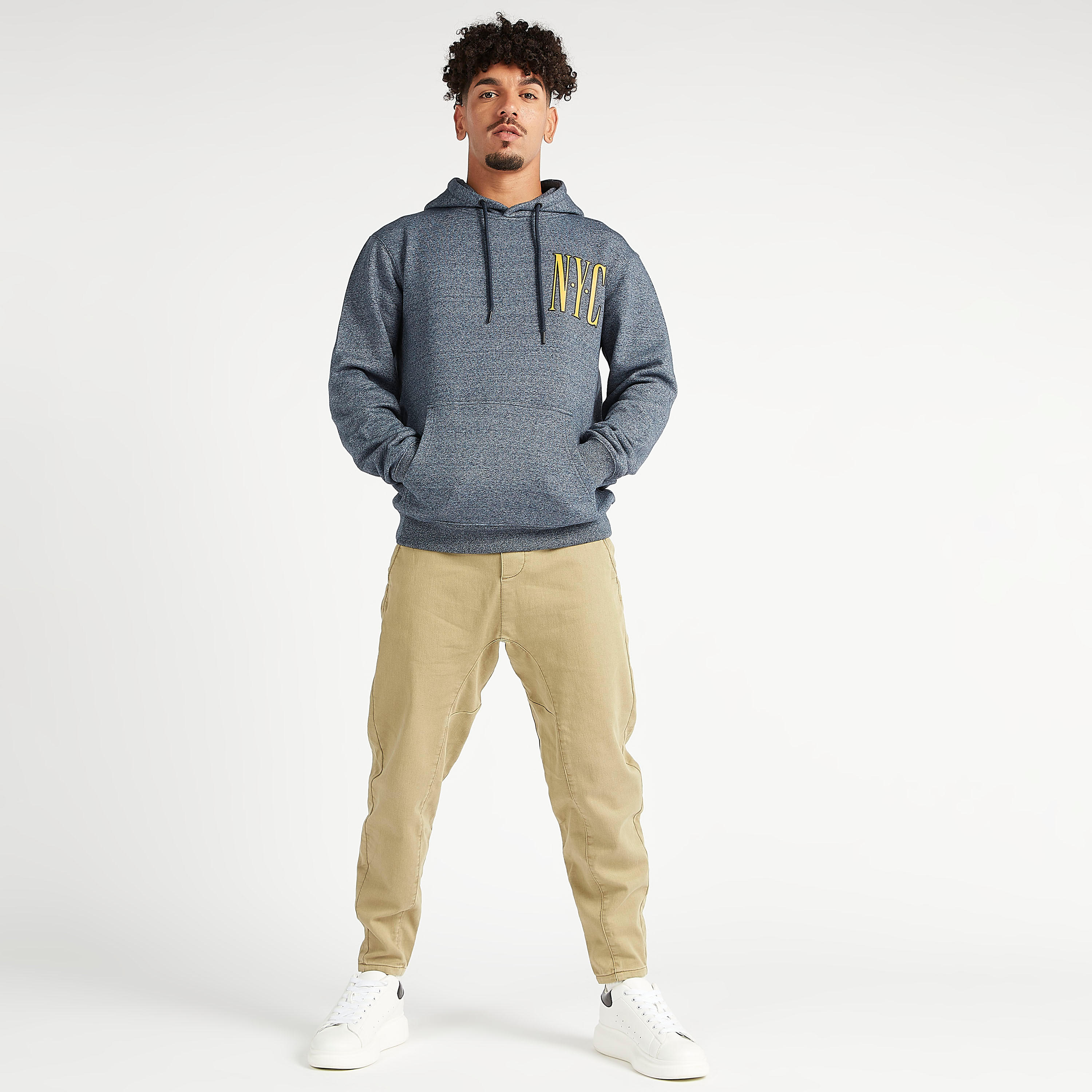 هودي مستدام بتطريز ميلانج وجيوب كنغر-men-winterwear-hoodiesandsweatshirts-image-1