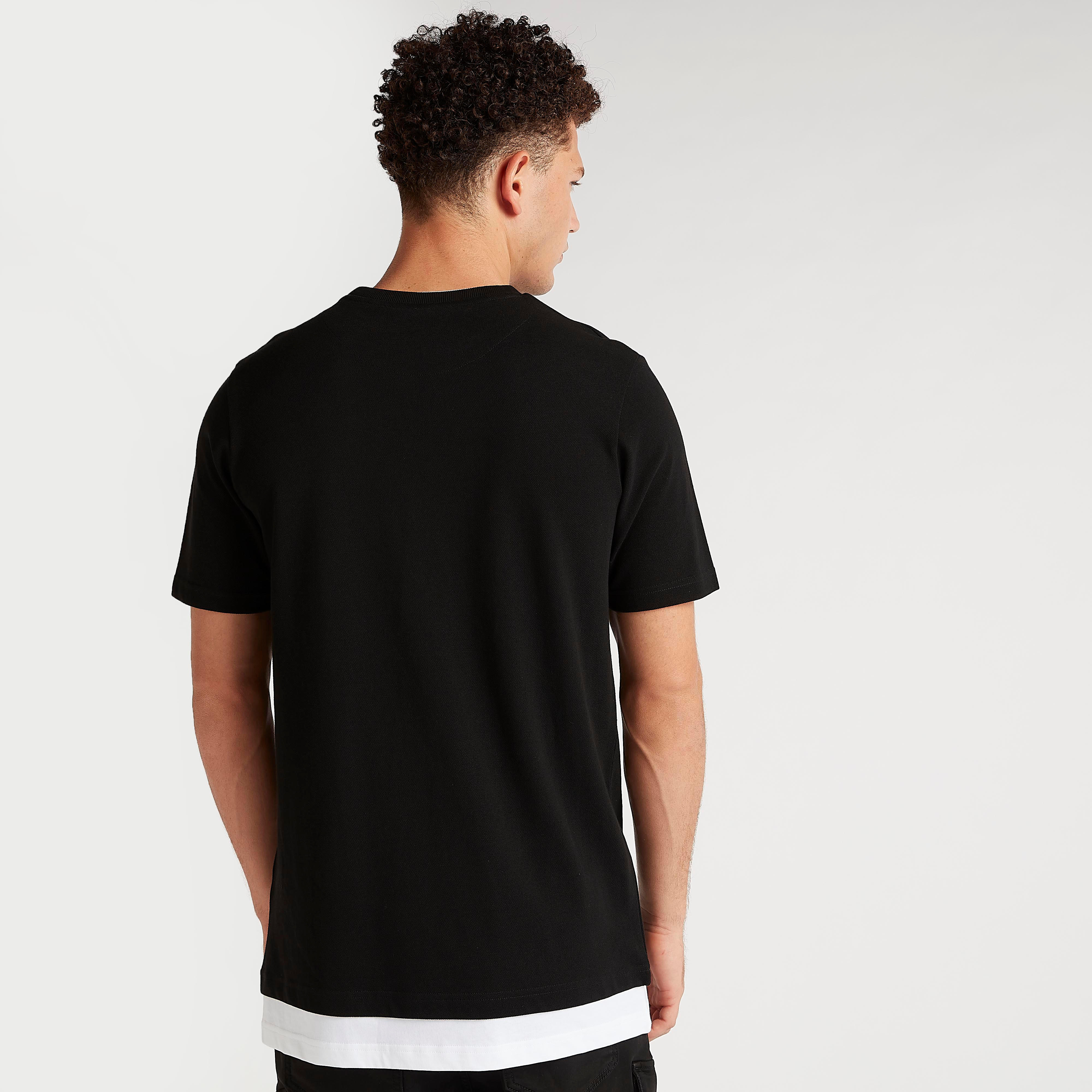 Printed Crew Neck Layered T-shirt with Short Sleeves-men-clothing-tshirtsandpolos-tshirts-image-4