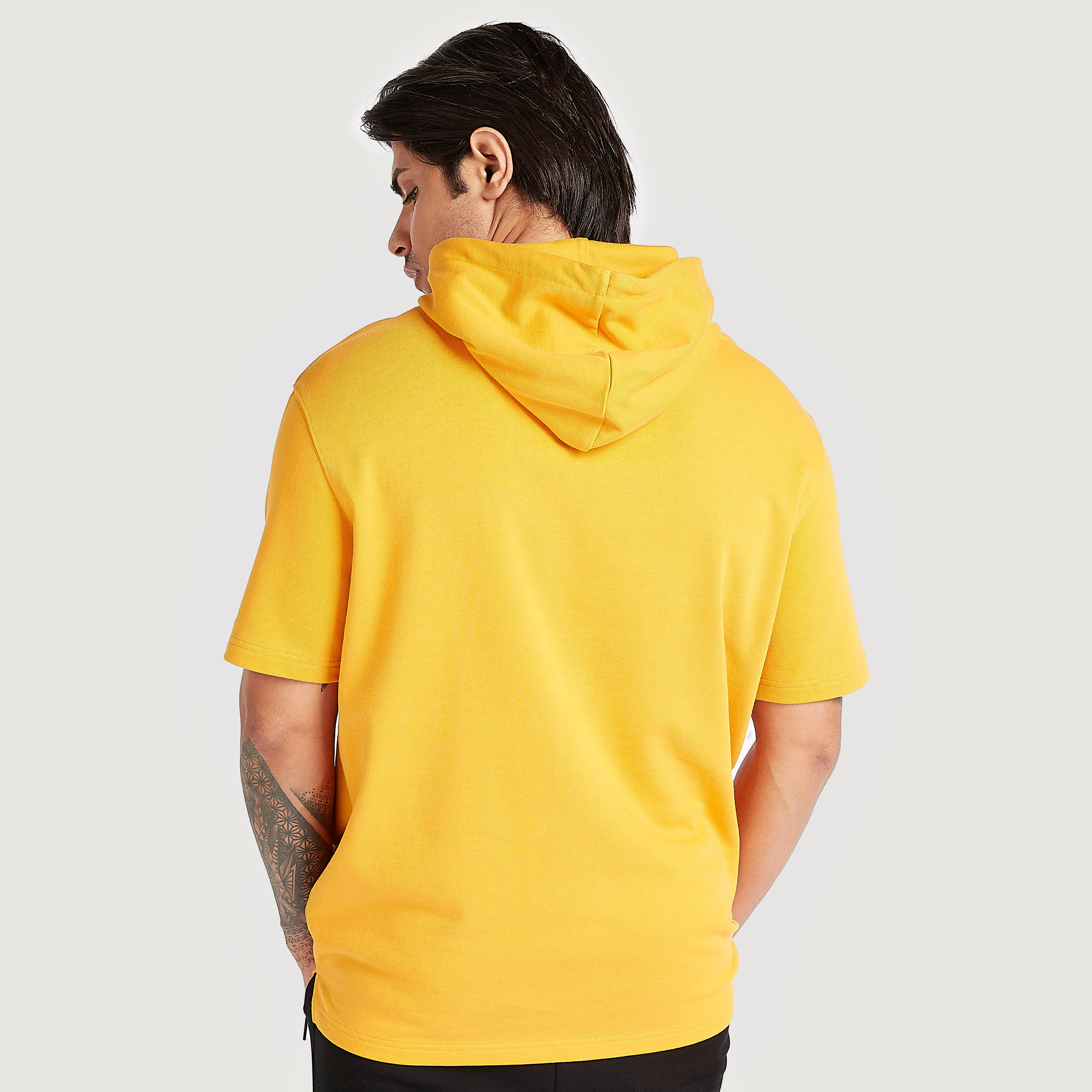 Printed Hooded T-shirt with Short Sleeves and Pocket-men-winterwear-hoodiesandsweatshirts-image-4