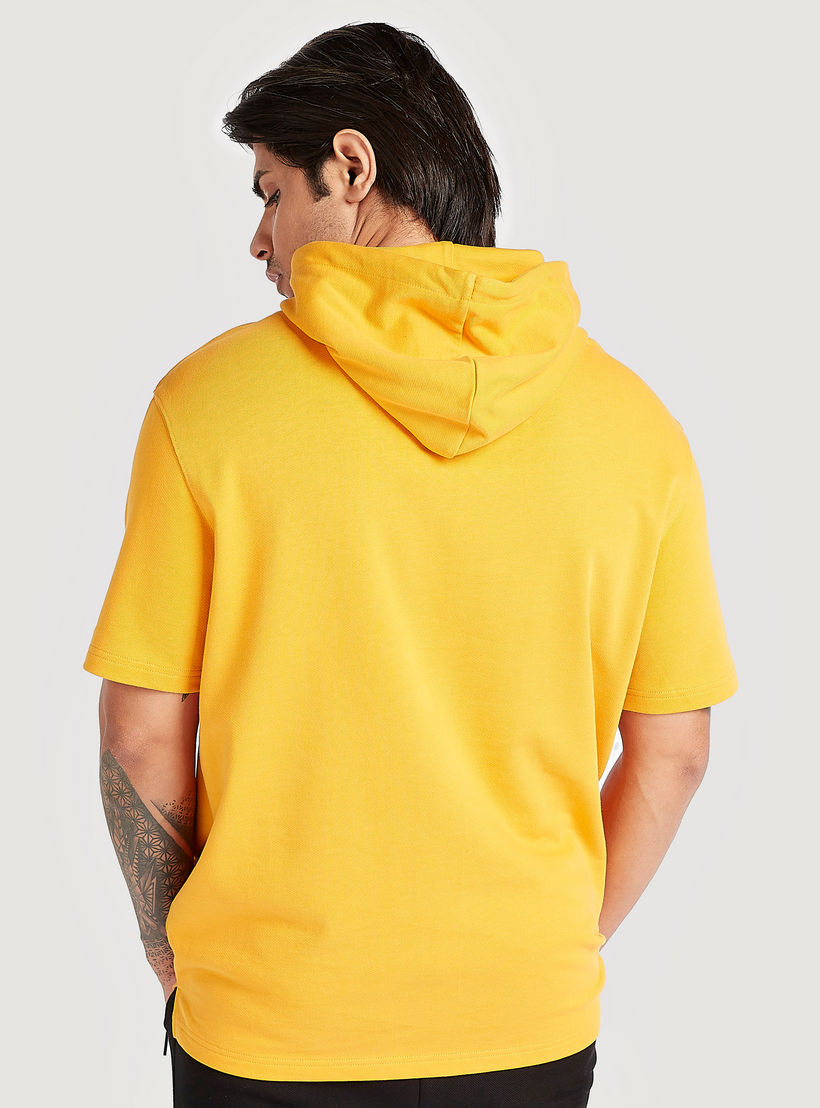 Printed Hooded T-shirt with Short Sleeves and Pocket-men-winterwear-hoodiesandsweatshirts-image-4
