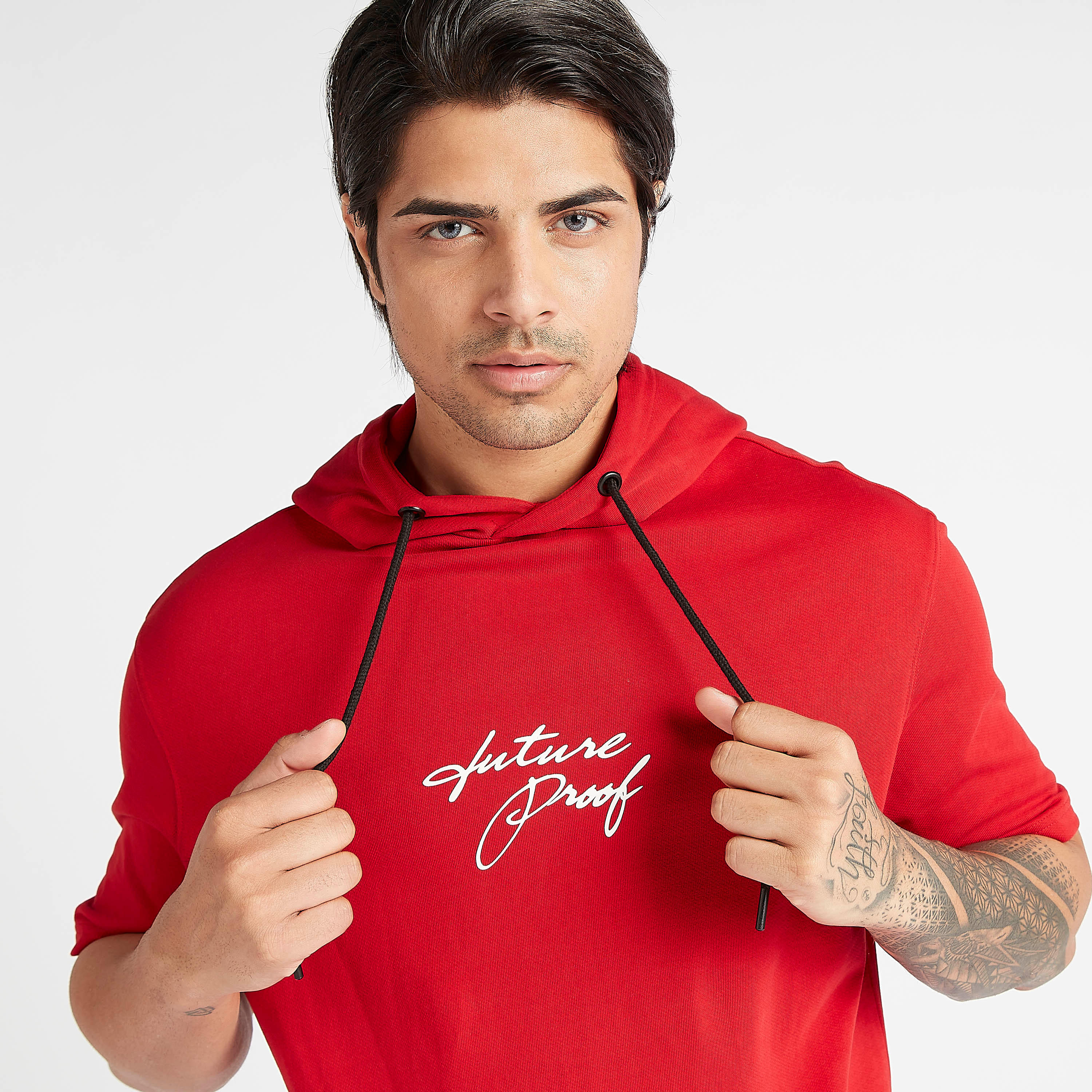 هودي بطبعات وأكمام قصيرة وجيوب-men-winterwear-hoodiesandsweatshirts-image-6