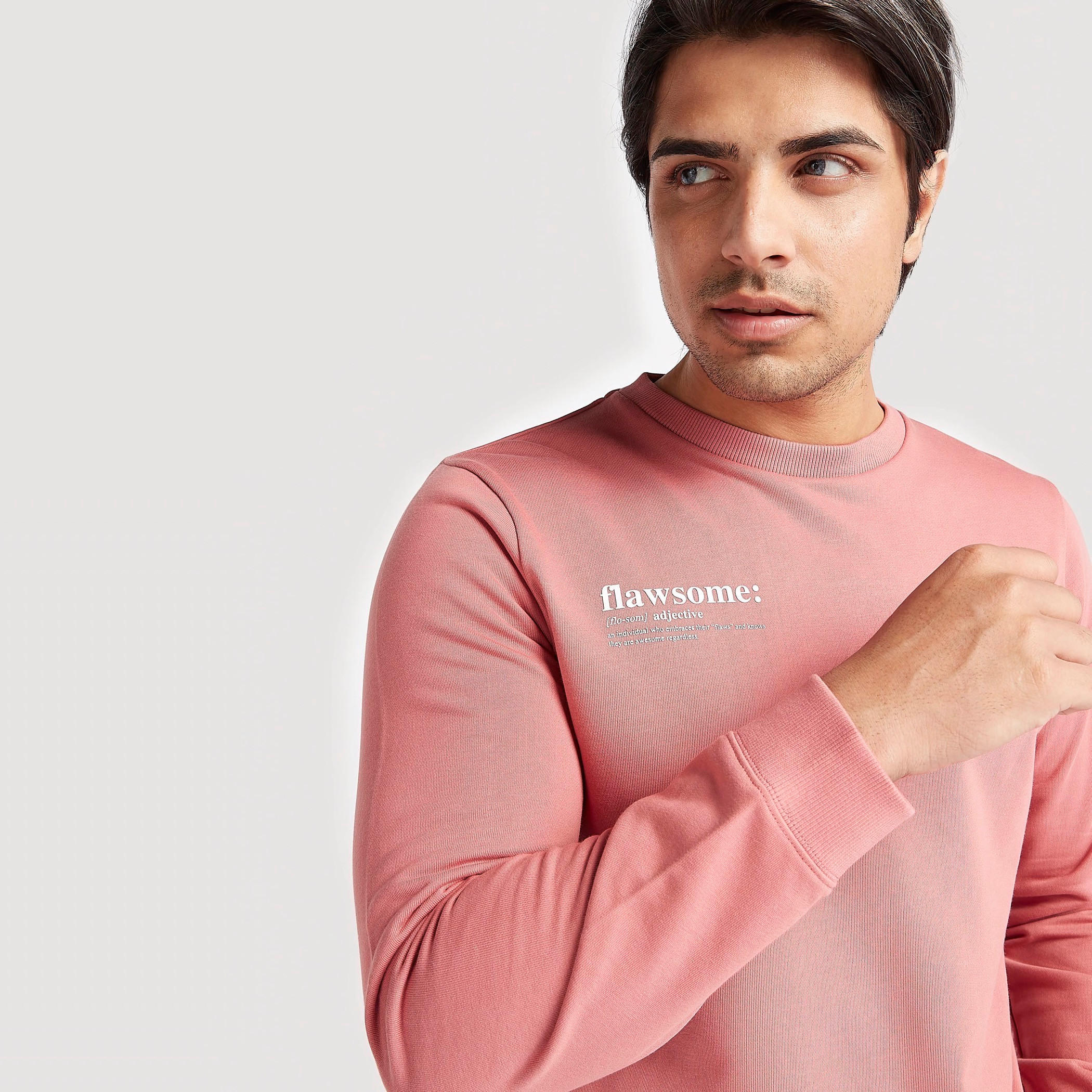 Printed Crew Neck Sweatshirt with Long Sleeves-men-winterwear-hoodiesandsweatshirts-image-5