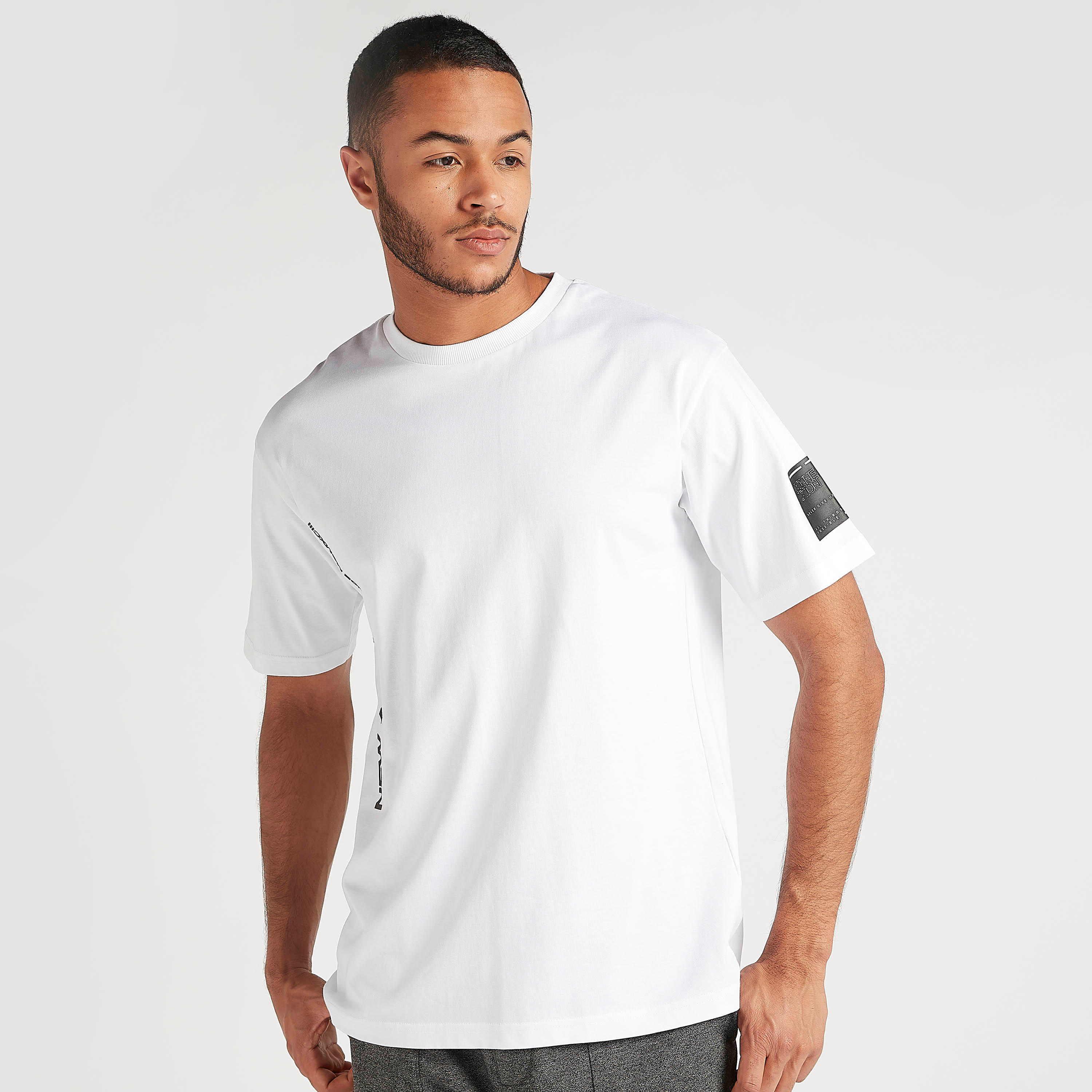 Printed Crew Neck T-shirt with Short Sleeves-men-clothing-tshirtsandpolos-tshirts-image-1