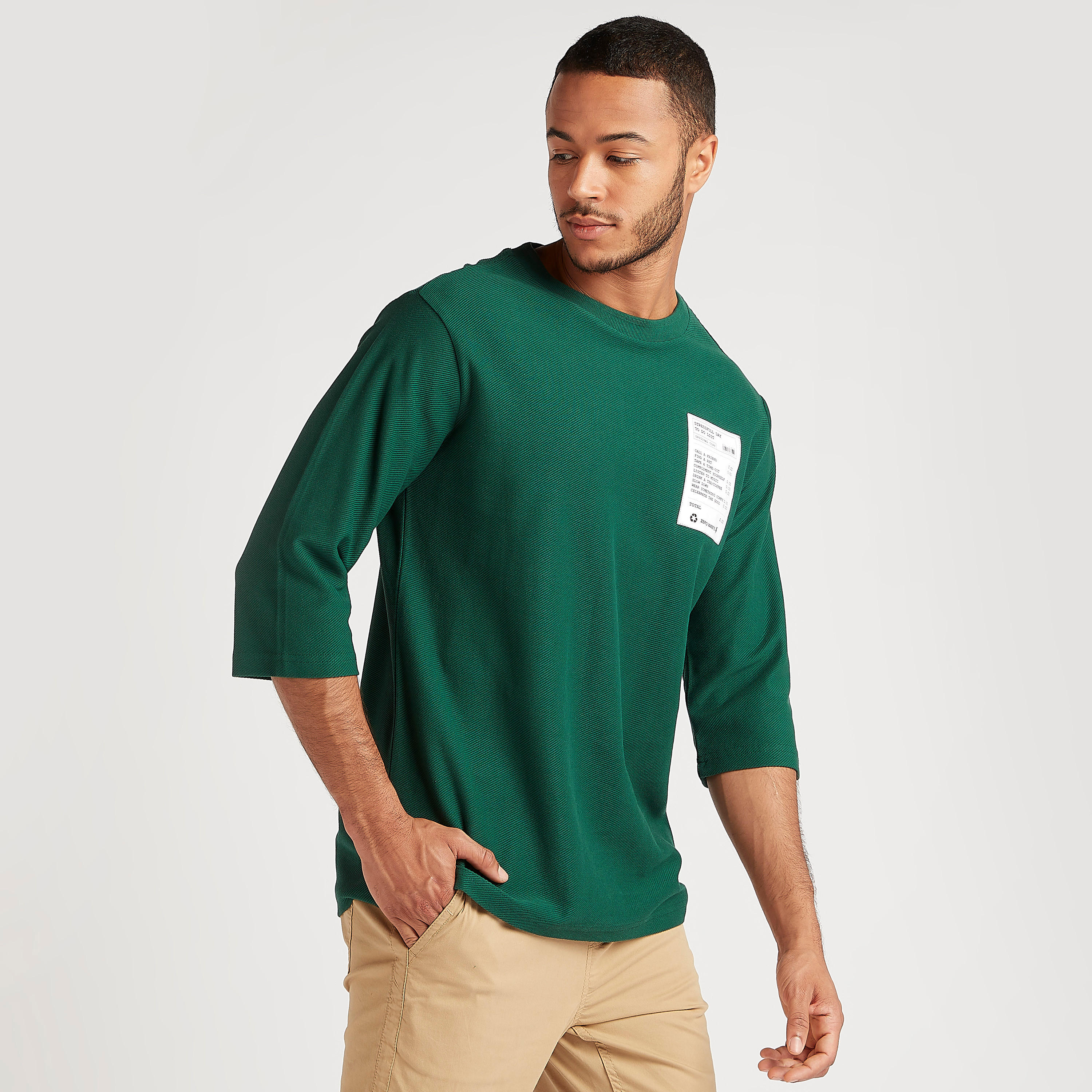 Printed Crew Neck T-shirt with 3/4 Sleeves-men-clothing-tshirtsandpolos-tshirts-image-5