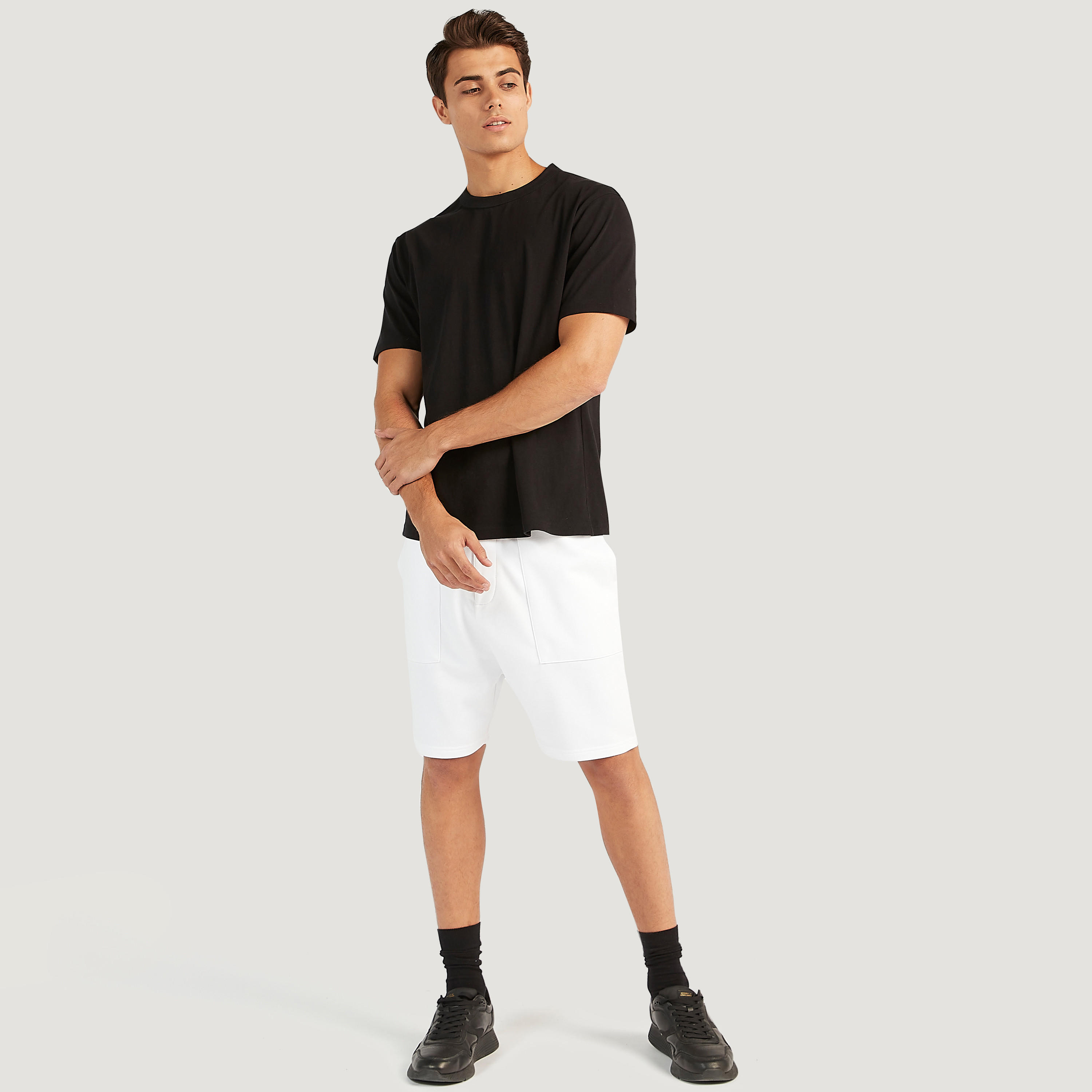 Solid Shorts with Drawstring Closure and Pockets-men-clothing-bottoms-shorts-image-2