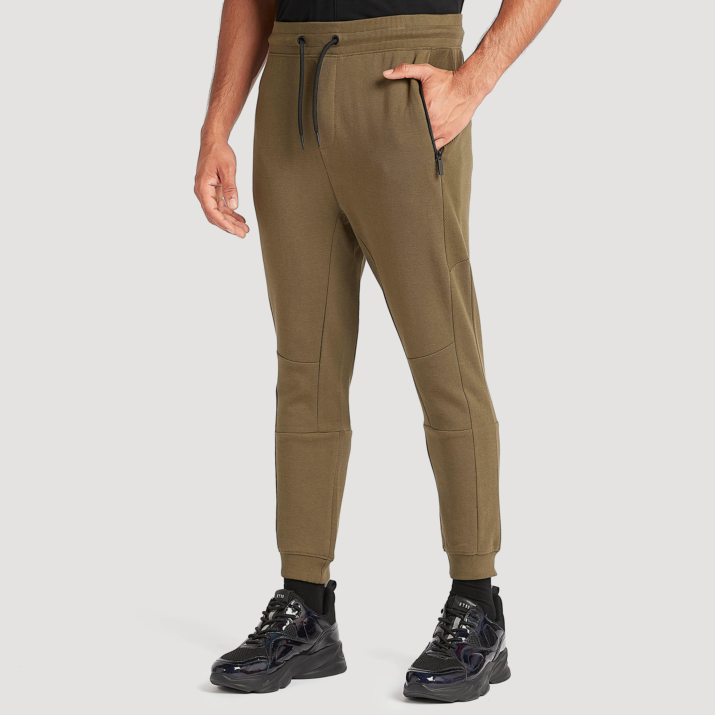 Solid Jog Pants with Drawstring Waistband and Pockets-men-clothing-bottoms-joggers-image-1