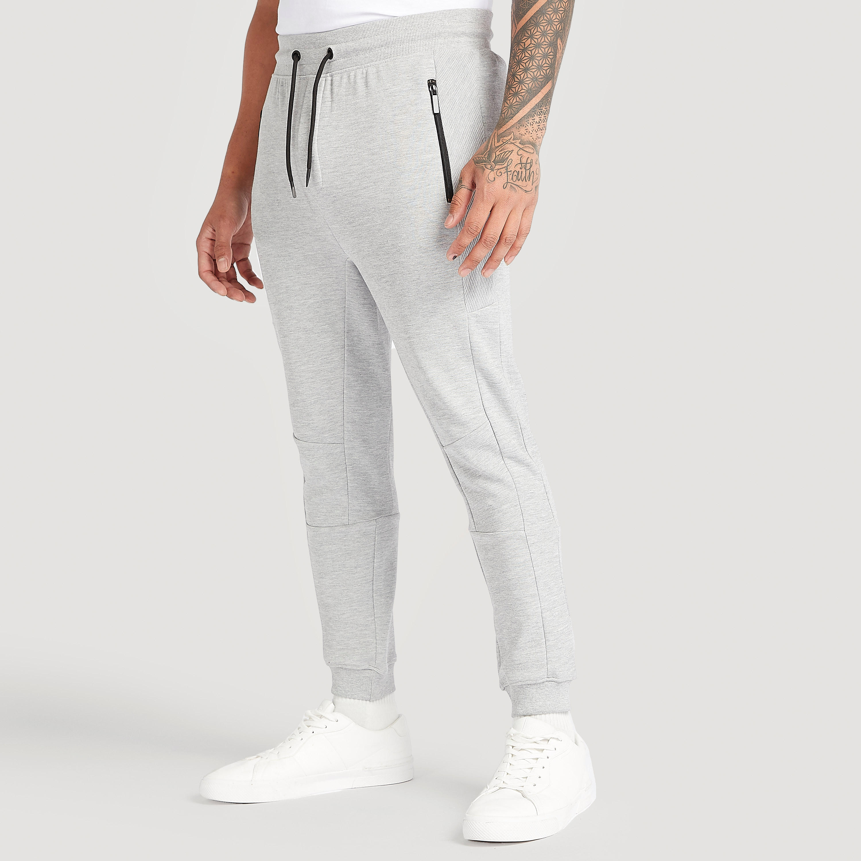بنطلون رياضي سادة برباط إغلاق وجيوب بسحّاب-men-clothing-bottoms-joggers-image-5