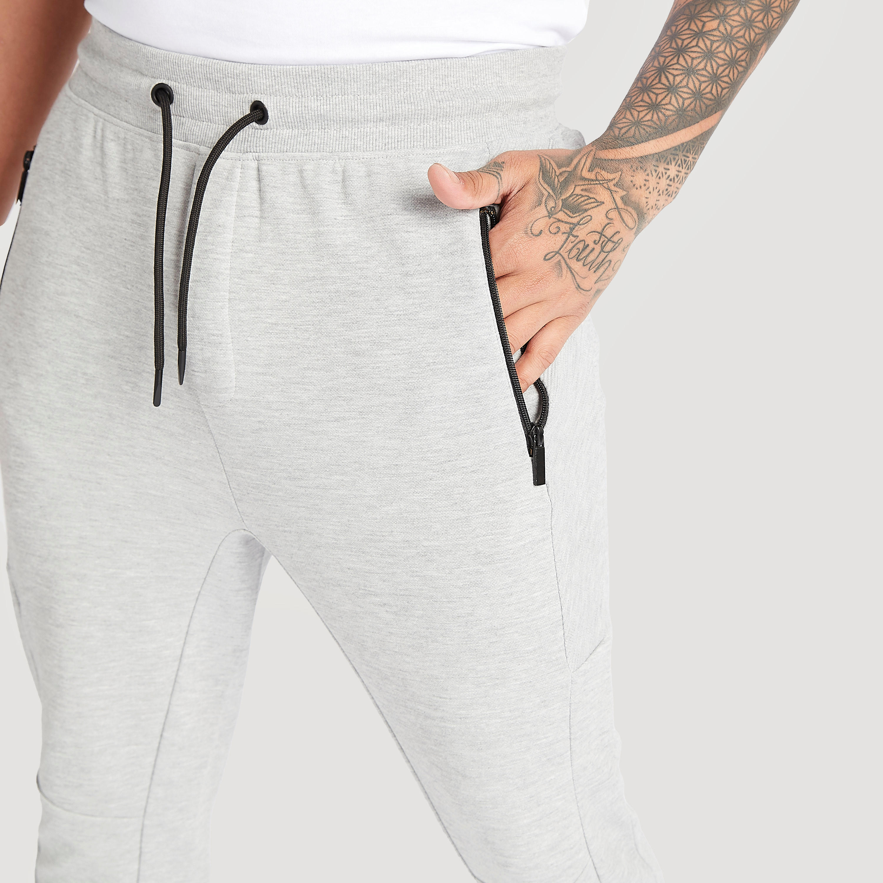 بنطلون رياضي سادة برباط إغلاق وجيوب بسحّاب-men-clothing-bottoms-joggers-image-3