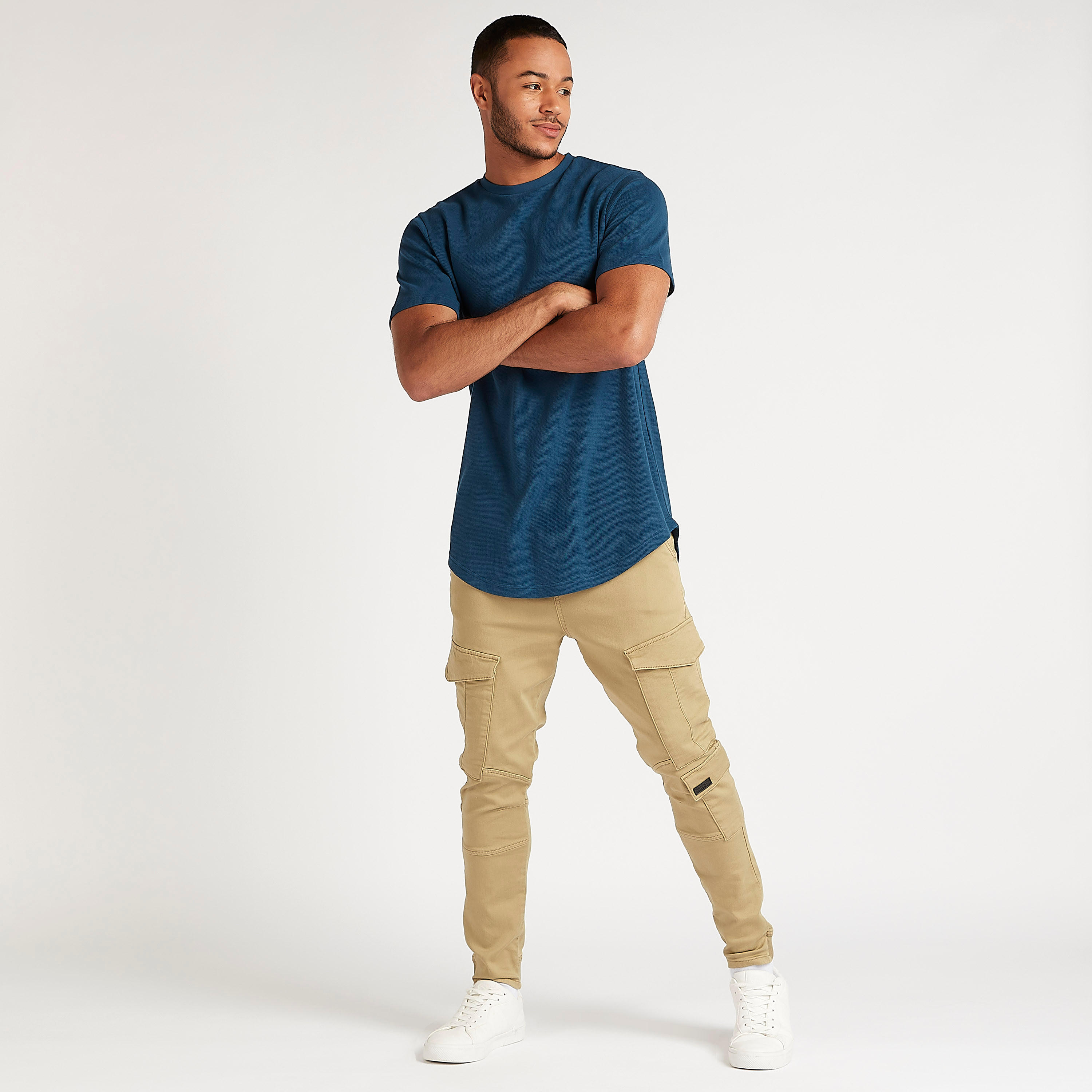 Solid Cargo Pants with Drawstring Closure-men-clothing-bottoms-joggers-image-2