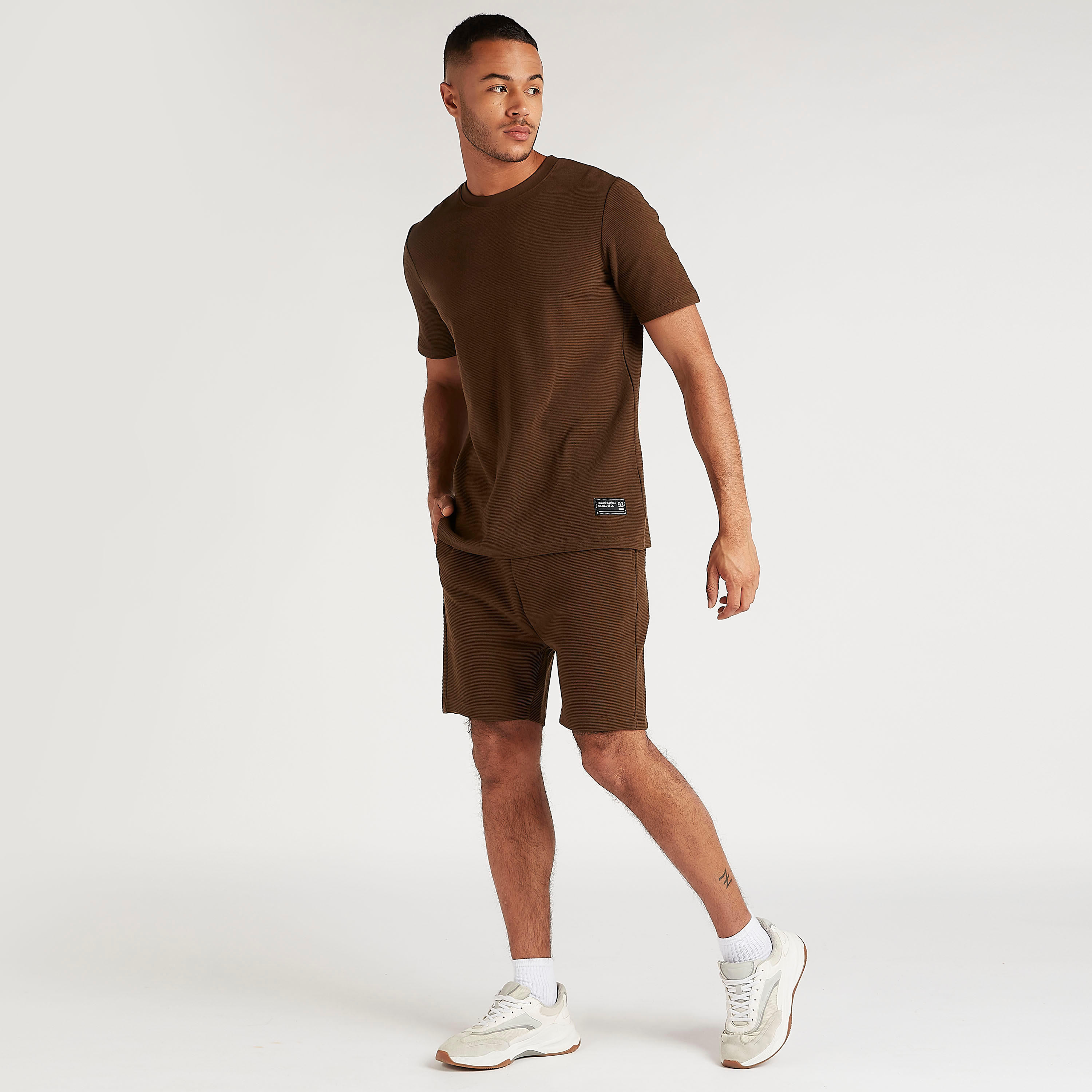 Textured Mid-Rise Shorts with Drawstring Closure-men-clothing-bottoms-shorts-image-2