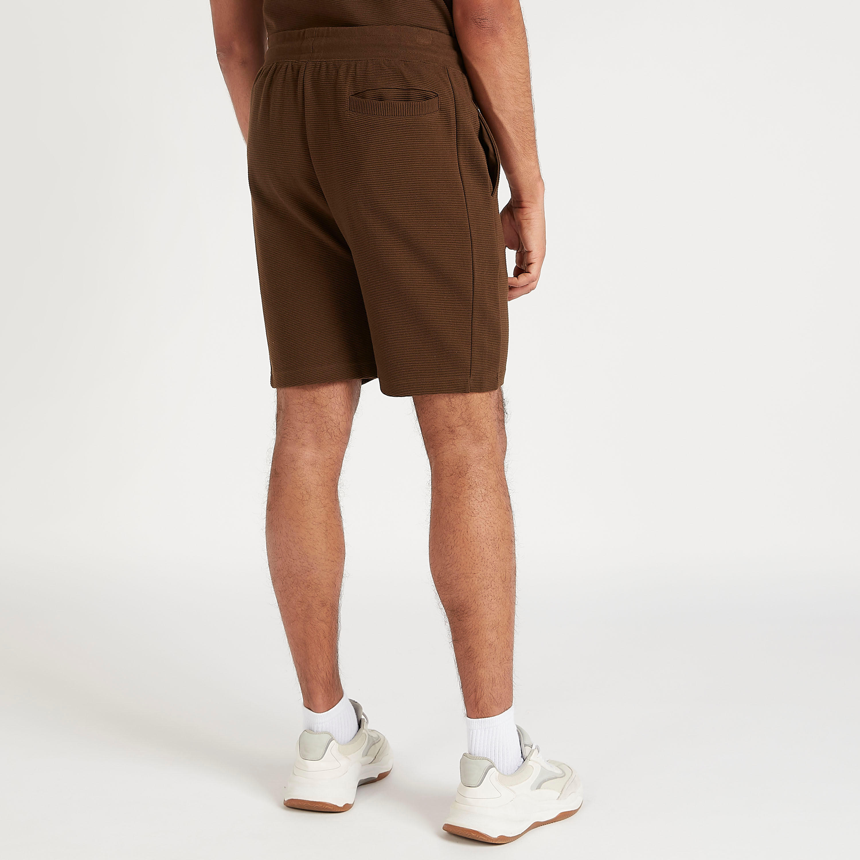 Textured Mid-Rise Shorts with Drawstring Closure-men-clothing-bottoms-shorts-image-4