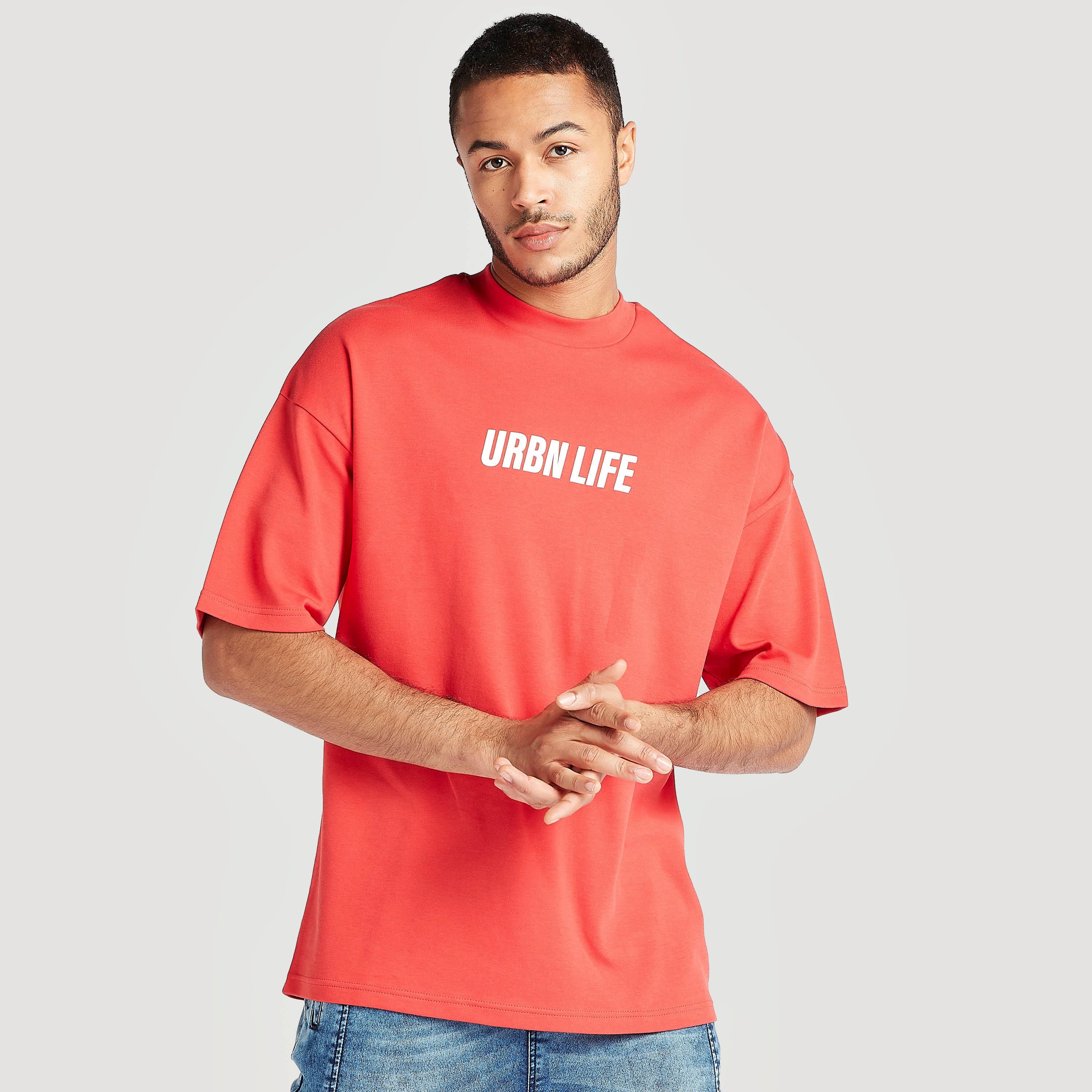 Printed Crew Neck T-shirt and Short Sleeves-men-clothing-tshirtsandpolos-tshirts-image-1
