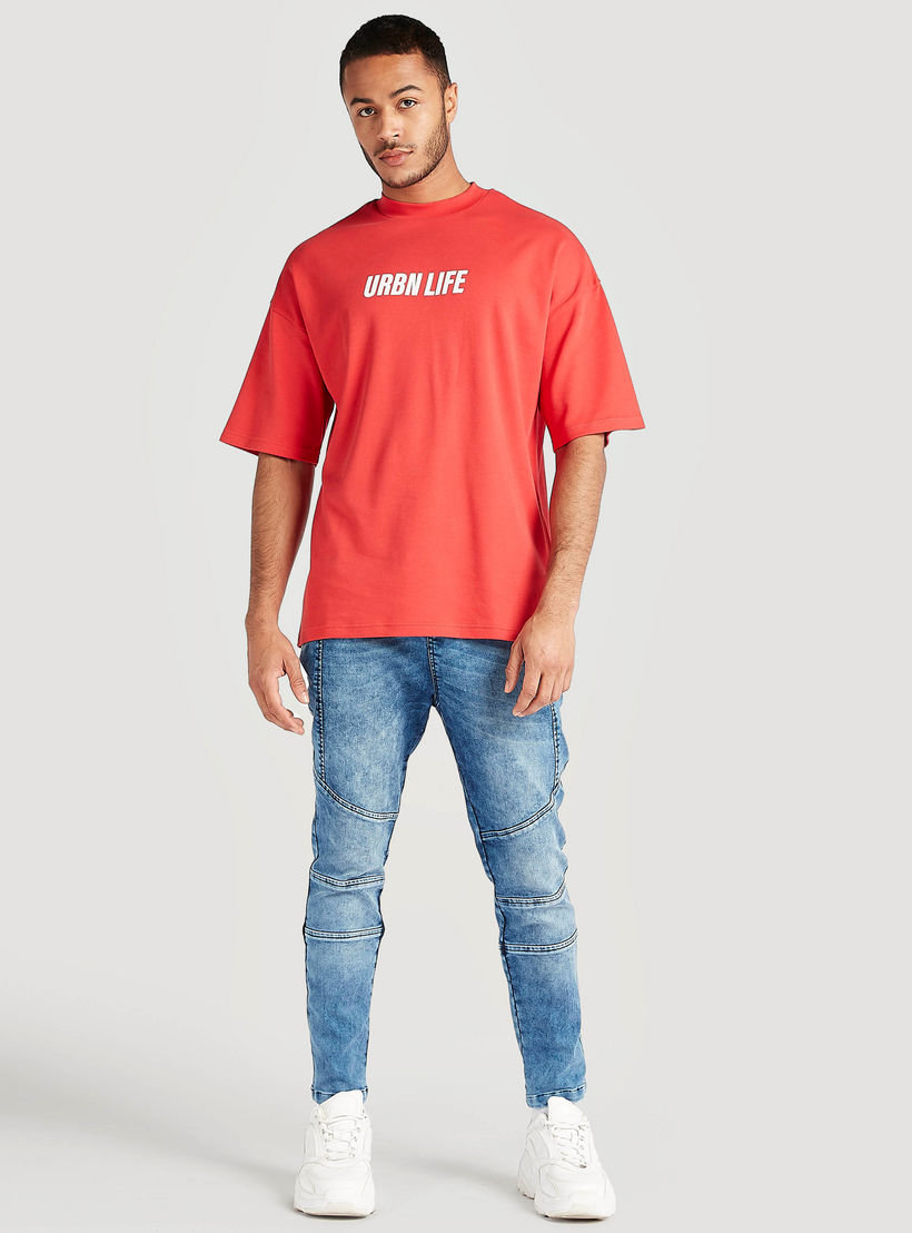 Printed Crew Neck T-shirt and Short Sleeves-men-clothing-tshirtsandpolos-tshirts-image-2