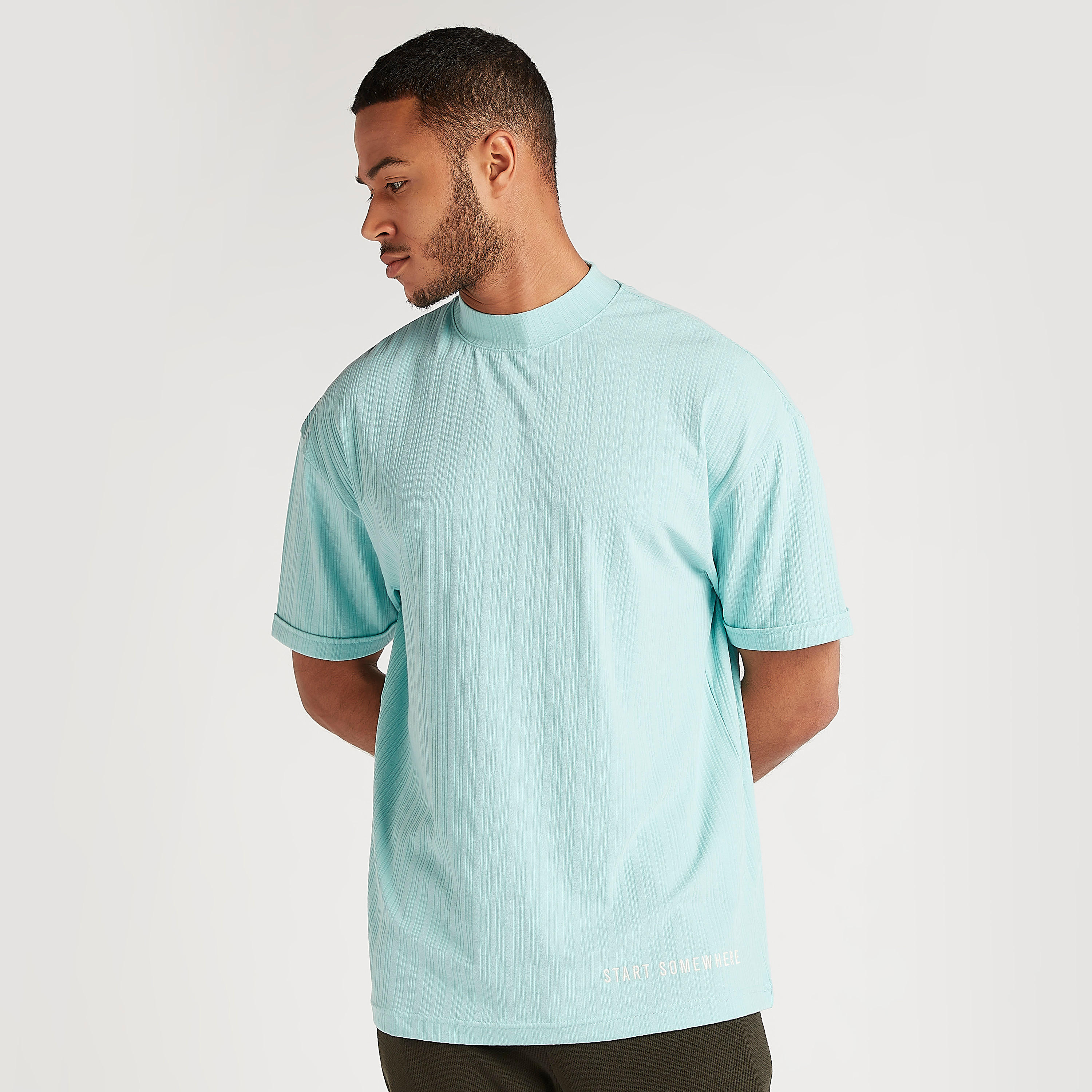Textured Crew Neck T-shirt with Short Sleeves-men-clothing-tshirtsandpolos-tshirts-image-1
