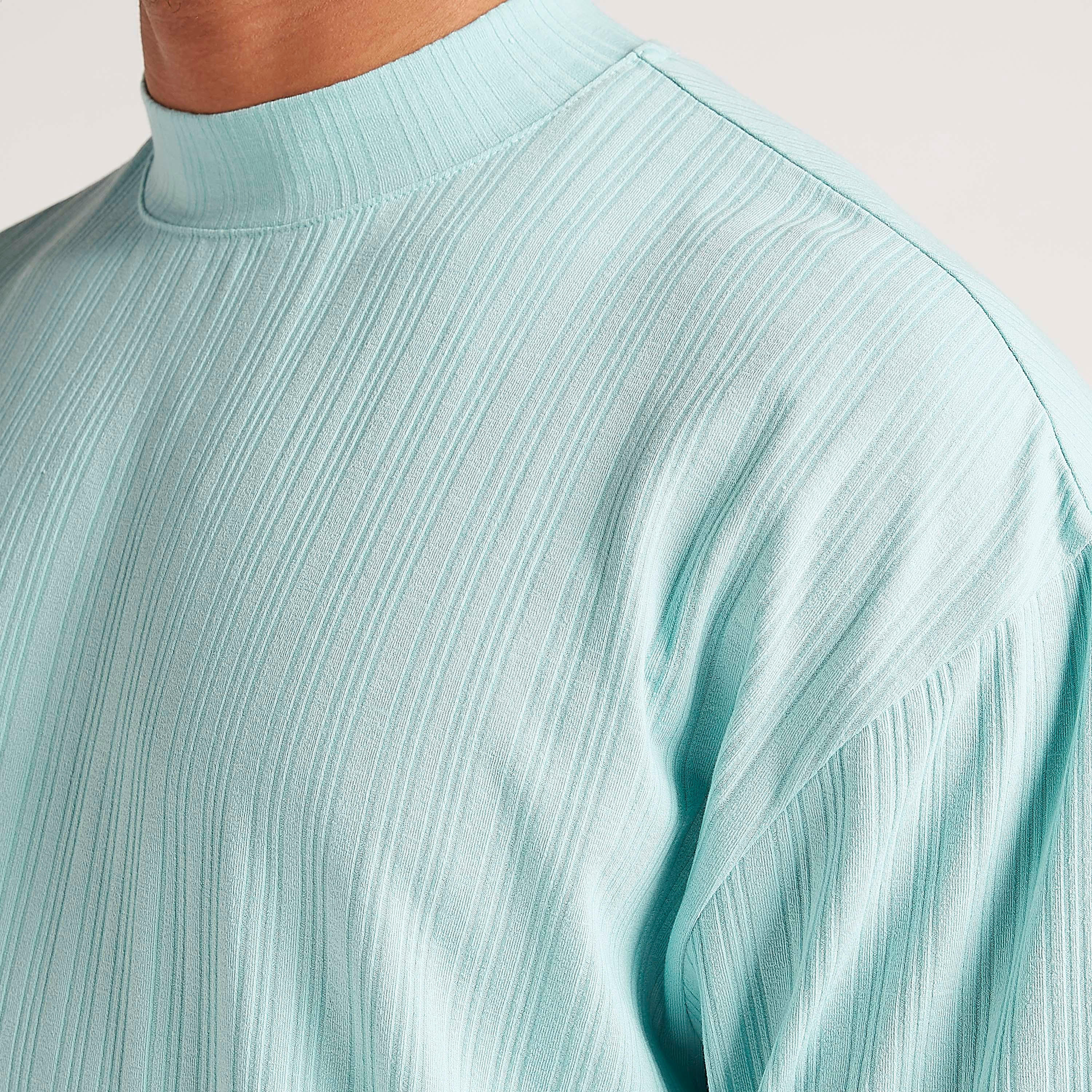 Textured Crew Neck T-shirt with Short Sleeves-men-clothing-tshirtsandpolos-tshirts-image-3