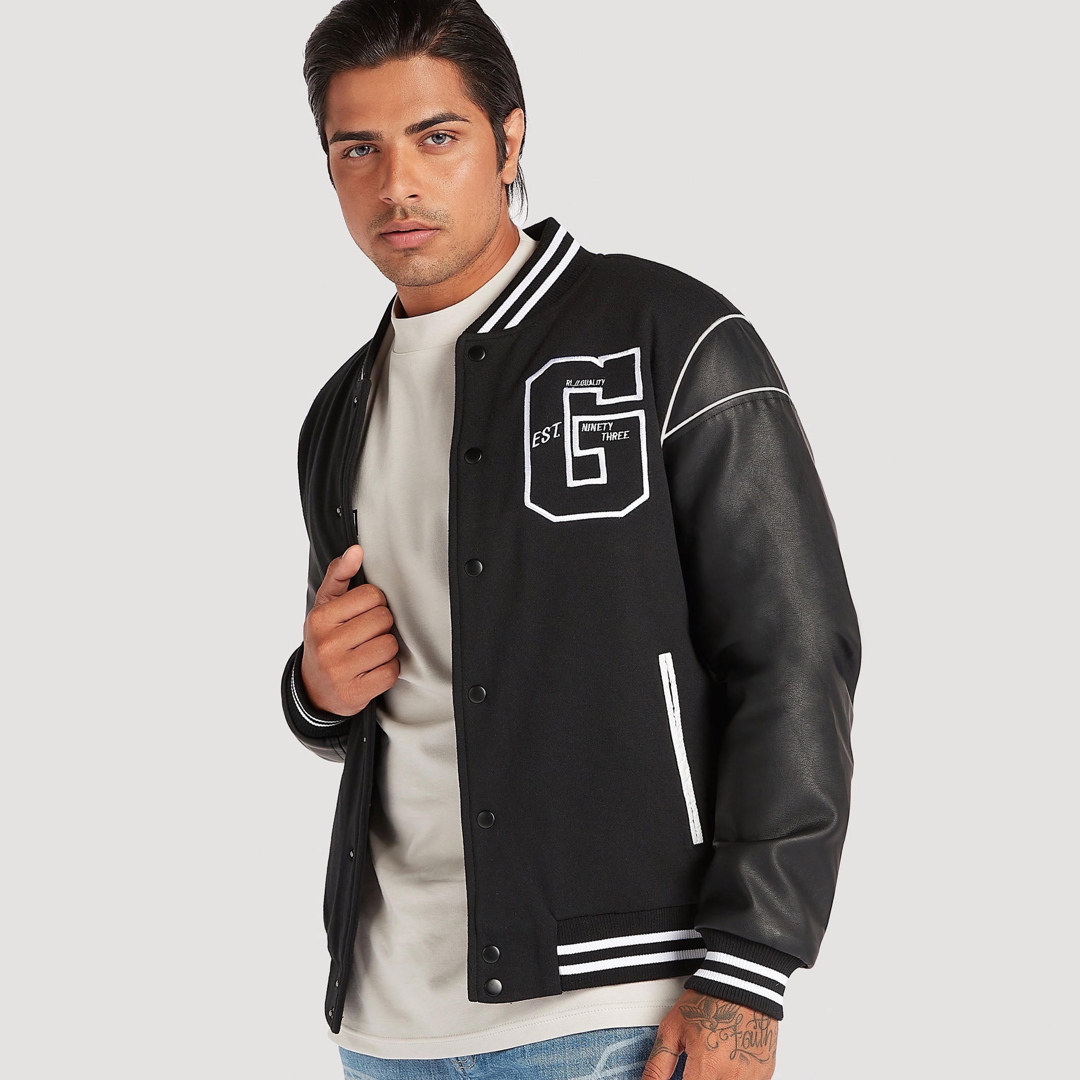 Varsity Embroidered Baseball Jacket with Long Sleeves and Pockets-men-clothing-jacketsandblazers-jackets-image-1